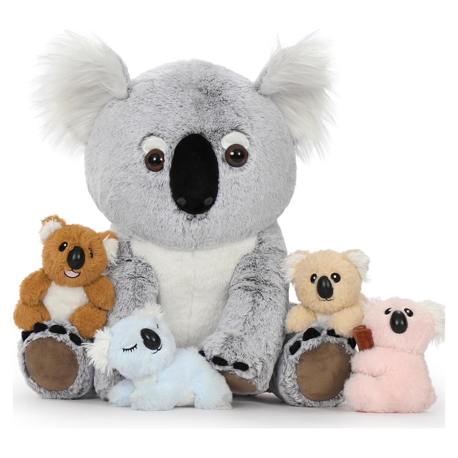 Peluche Koala Mamá con 4 Bebés 45.72 cm Suave