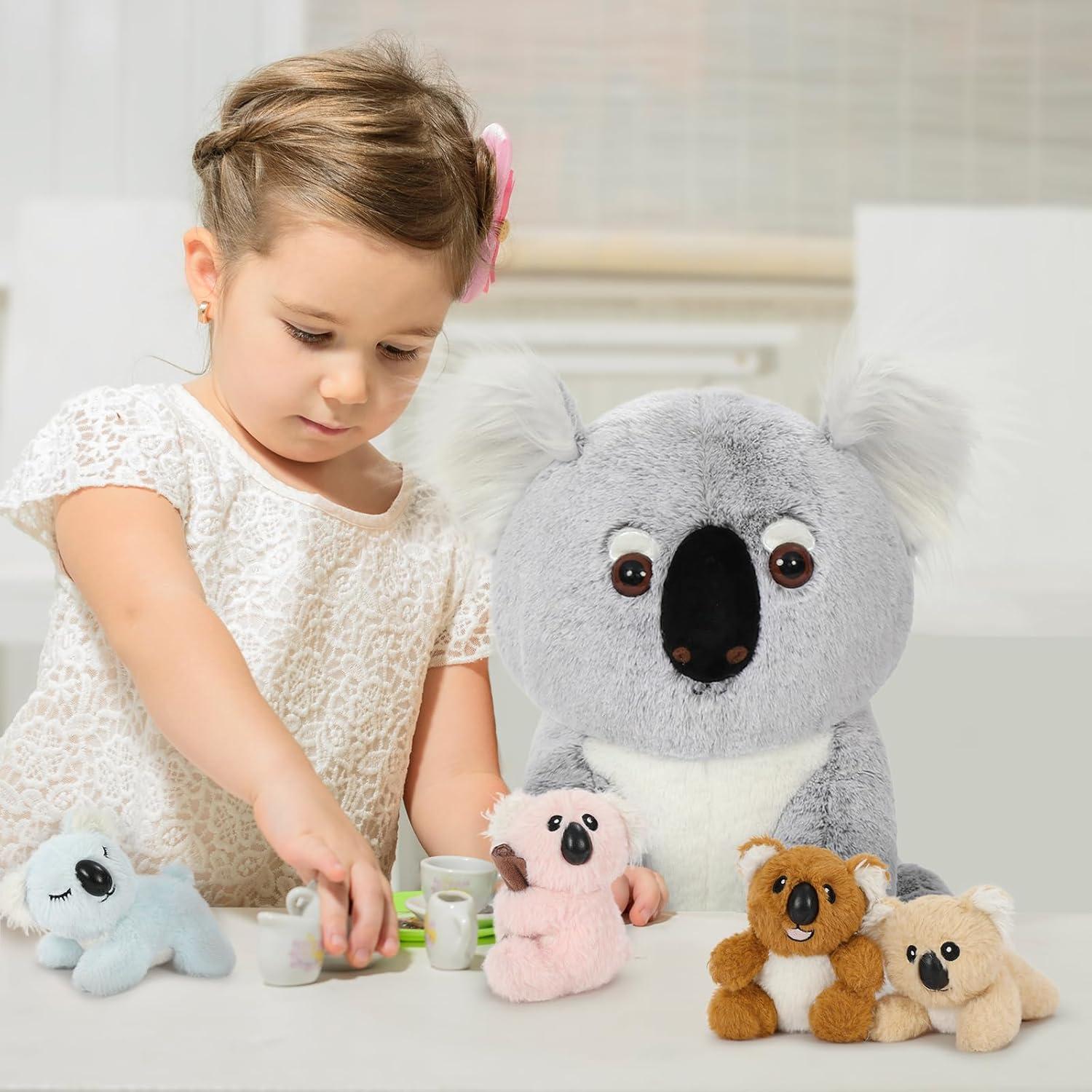 Peluche Koala Mamá con 4 Bebés 45.72 cm Suave