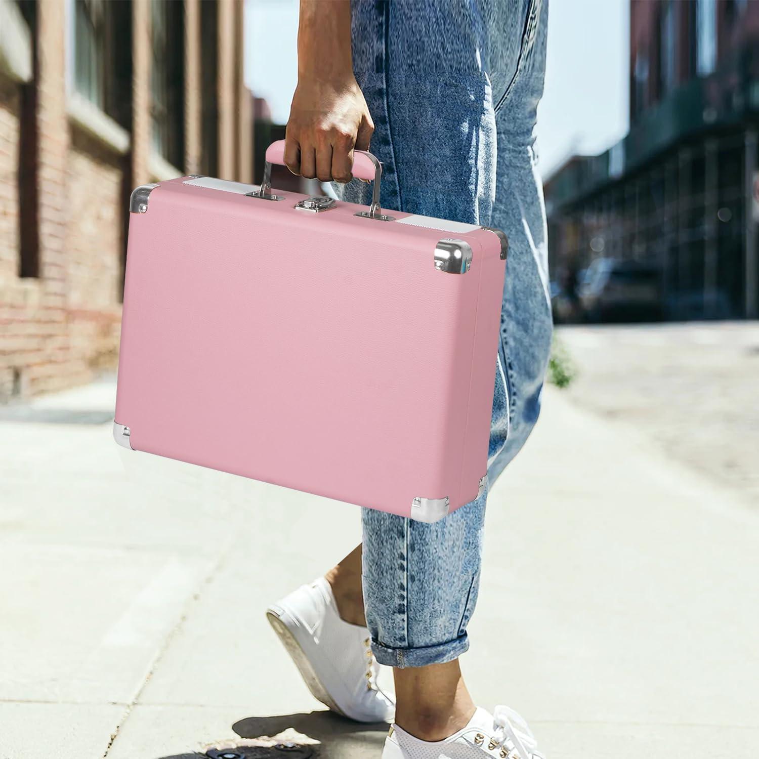 Tocadiscos Portátil Rosa DANFI AUDIO TE-2021PK Bluetooth USB