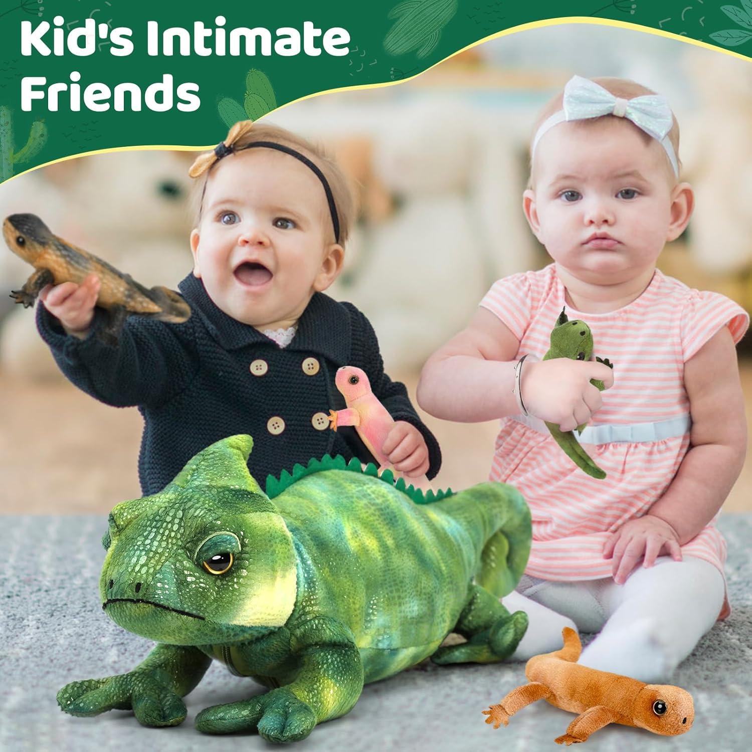 Peluche Lagarto Gigante 68 cm con 4 Bebés - Regalo Ideal