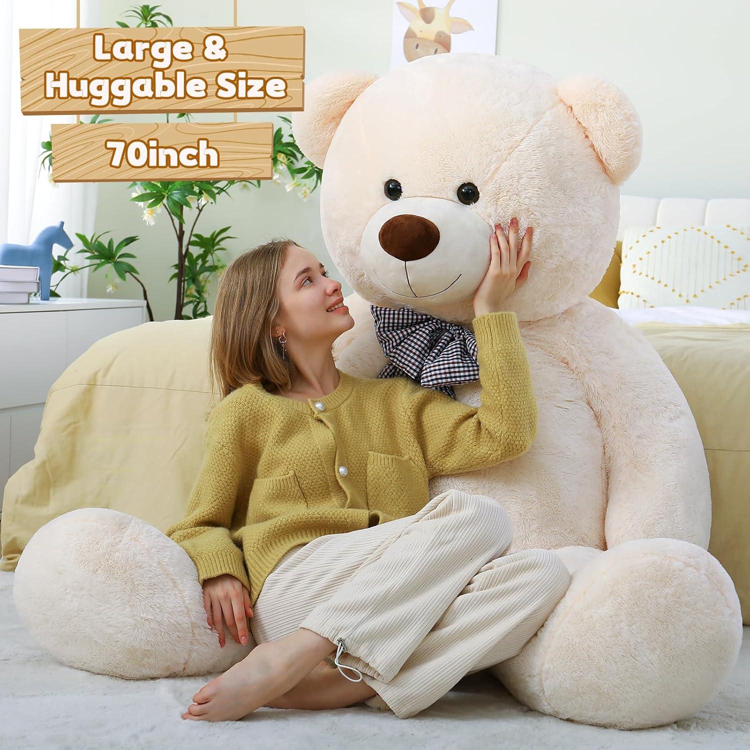Oso de Peluche Grande Blanco 180 cm Suave y Abrazable