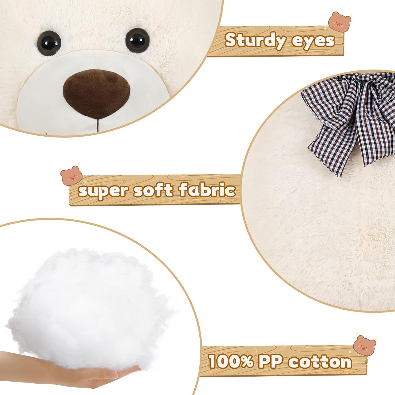 Oso de Peluche Grande Blanco 180 cm Suave y Abrazable