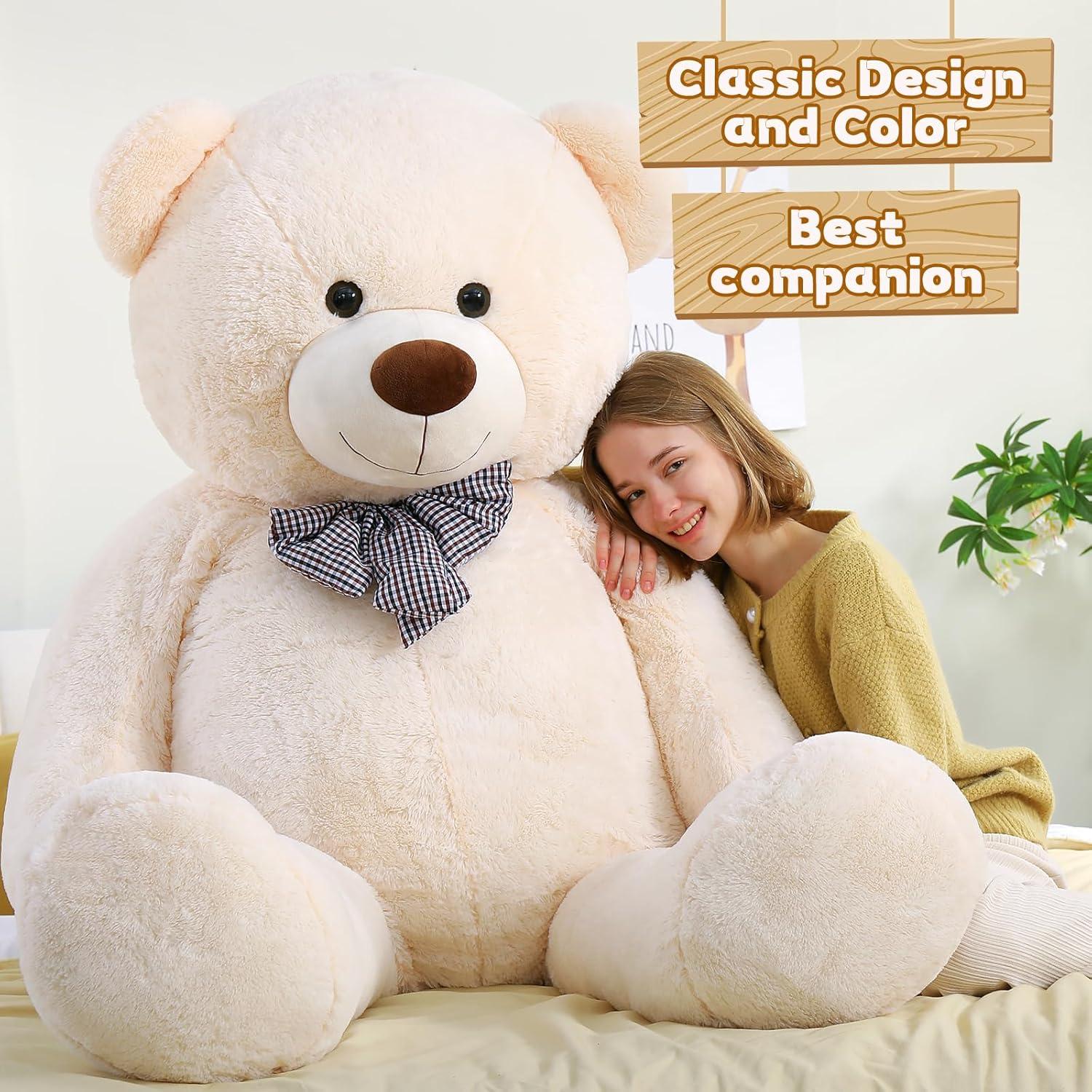 Oso de Peluche Grande Blanco 180 cm Suave y Abrazable