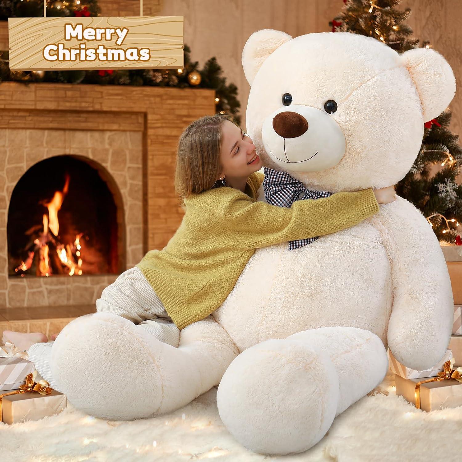 Oso de Peluche Grande Blanco 180 cm Suave y Abrazable