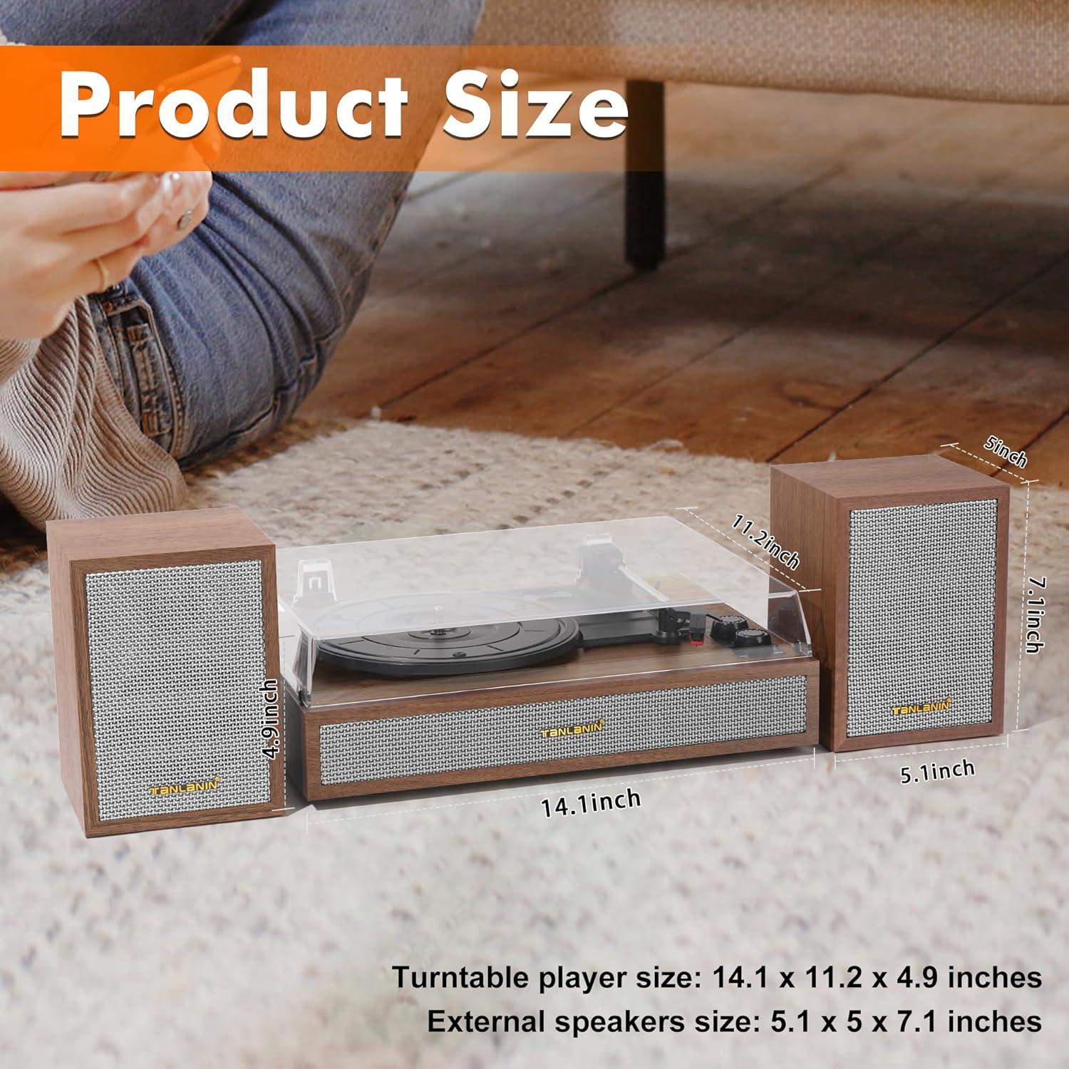 Reproductor de Vinilo TANLANIN TE-2028-TAN Bluetooth 33/45/78 RPM