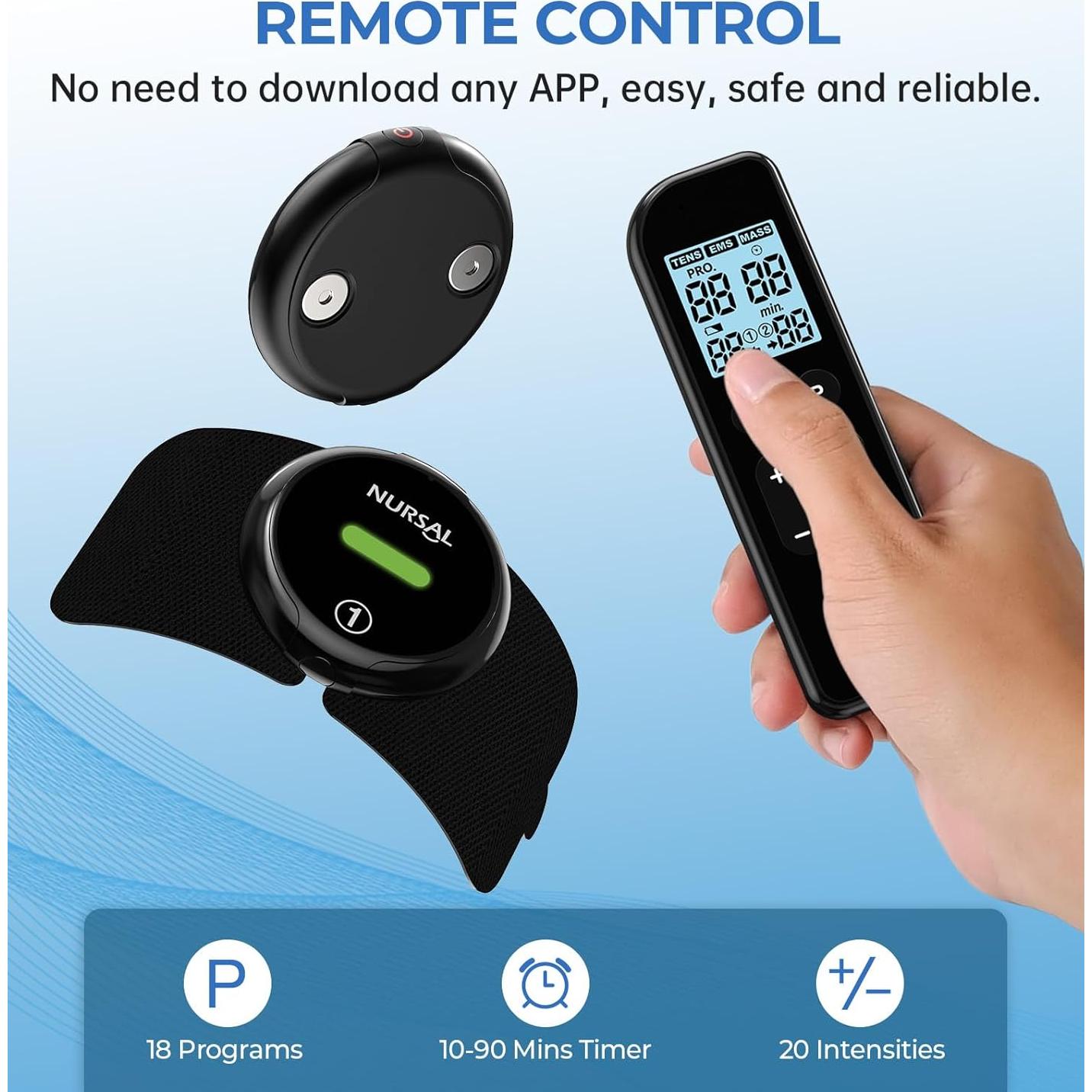 Estimulador Muscular Inalámbrico NURSAL TENS EMS 18 Modos