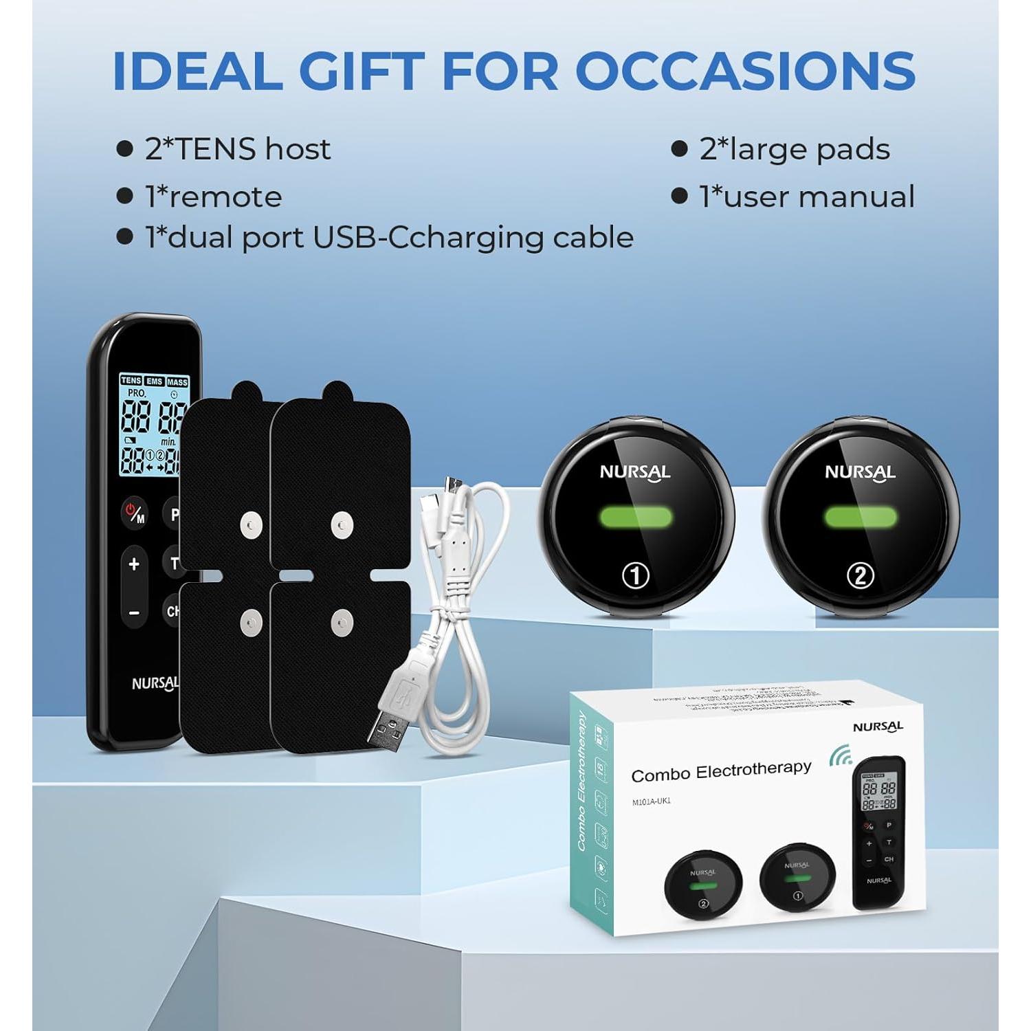 Estimulador Muscular Inalámbrico NURSAL TENS EMS 18 Modos