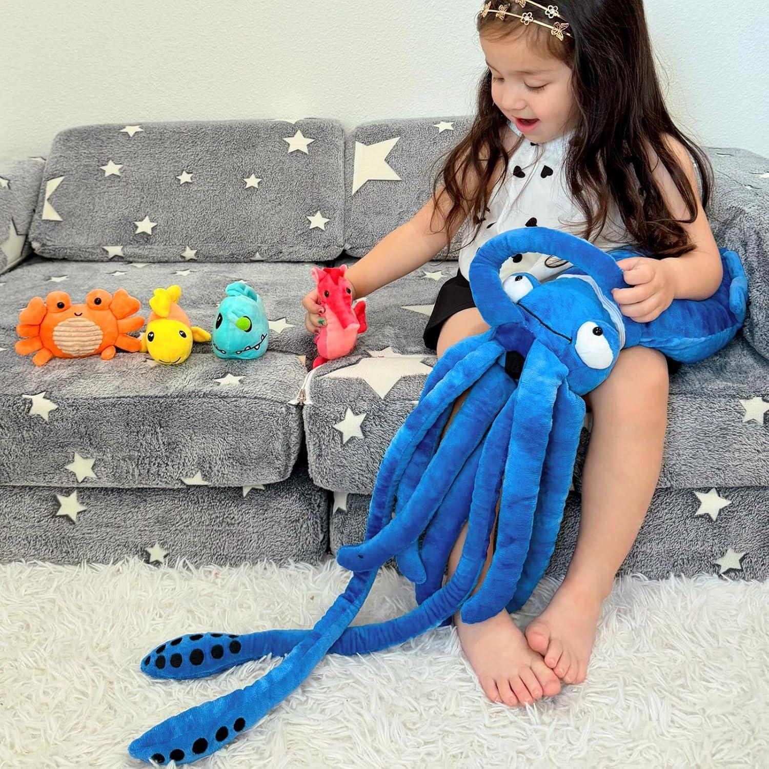 Juguete de Peluche Calamar Gigante Karister 104.9 cm 5 Piezas