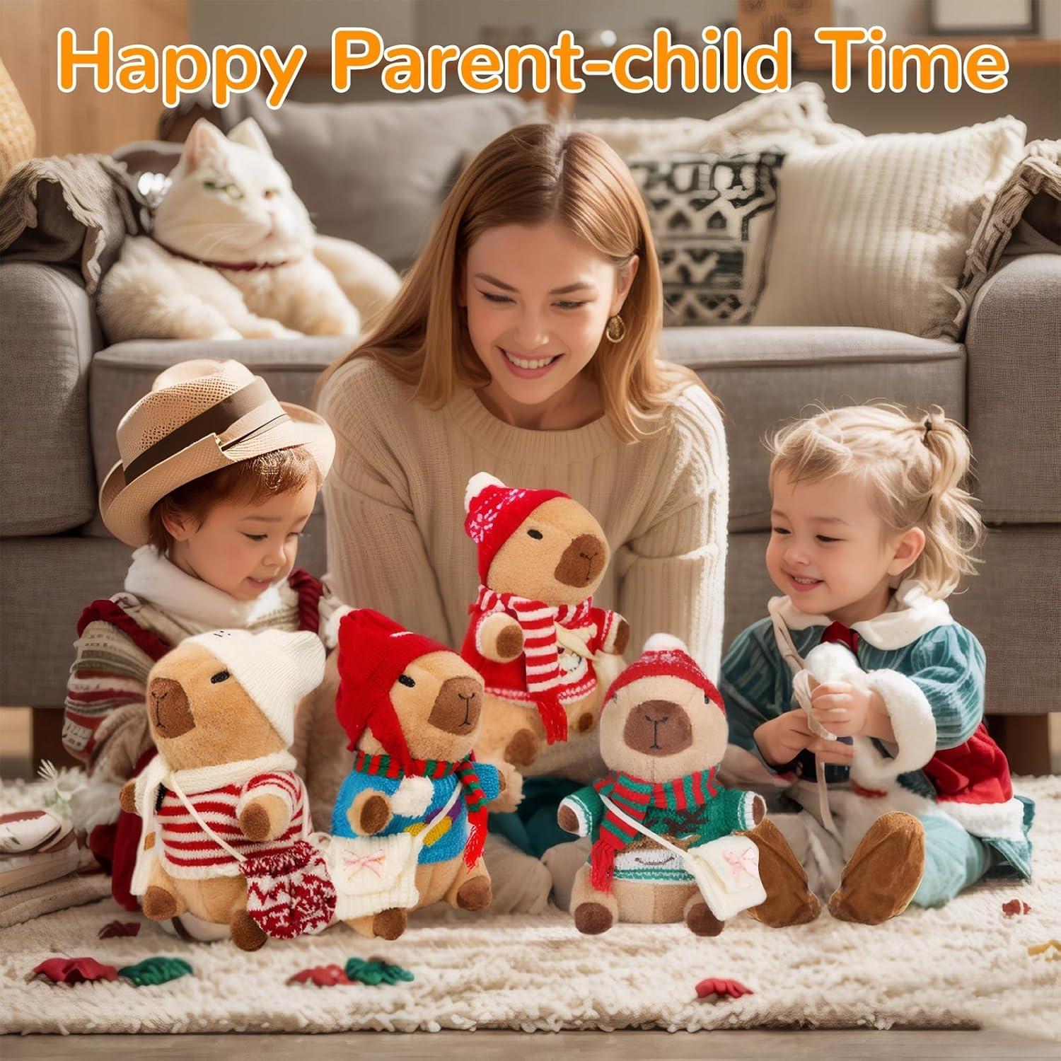 Peluche Capibara Yuan Qu Yue con 10 Disfraces y Accesorios