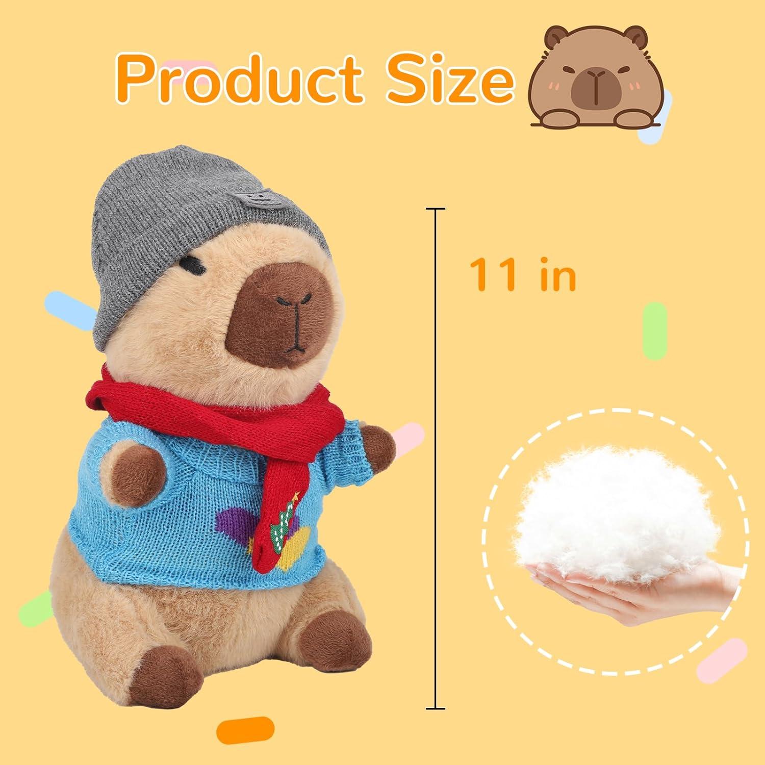 Peluche Capibara Yuan Qu Yue con 10 Disfraces y Accesorios
