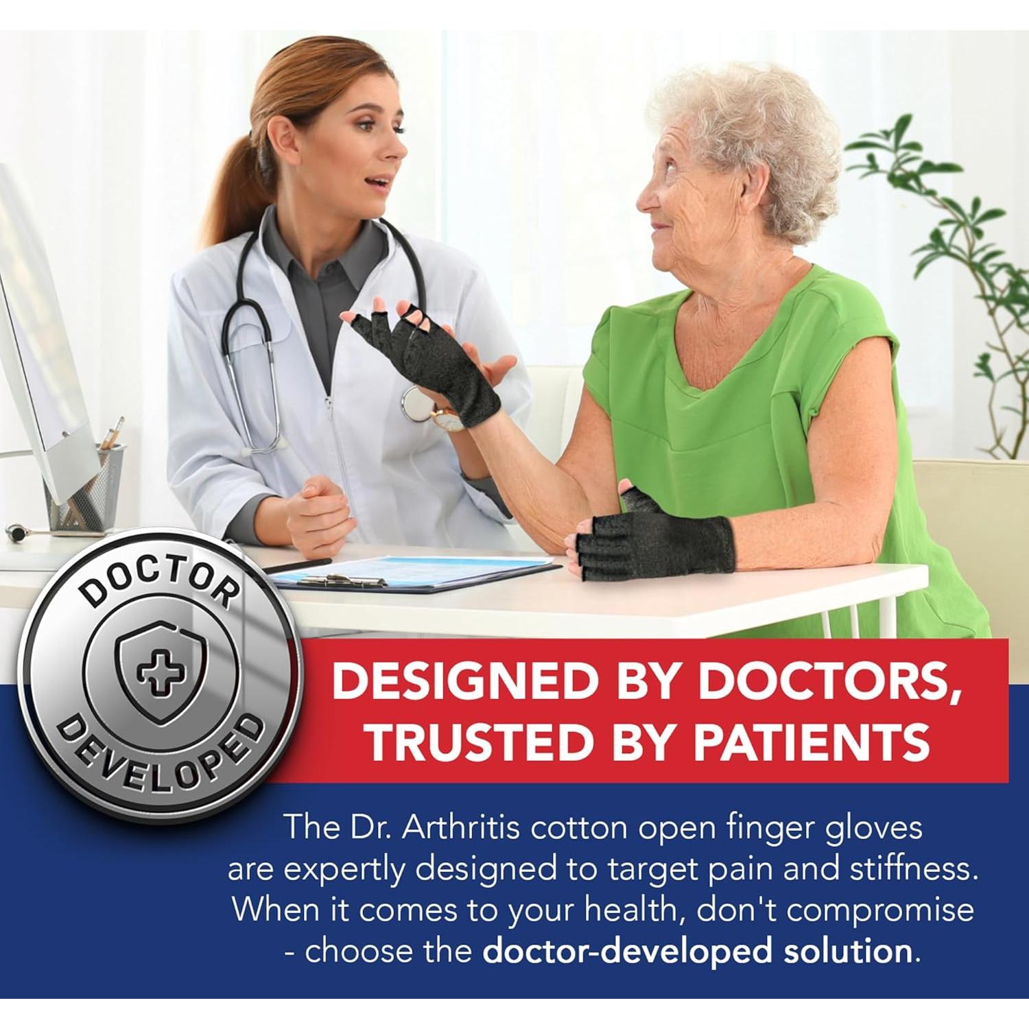 Guantes de Compresión Dr. Arthritis para Artritis - Gris XS