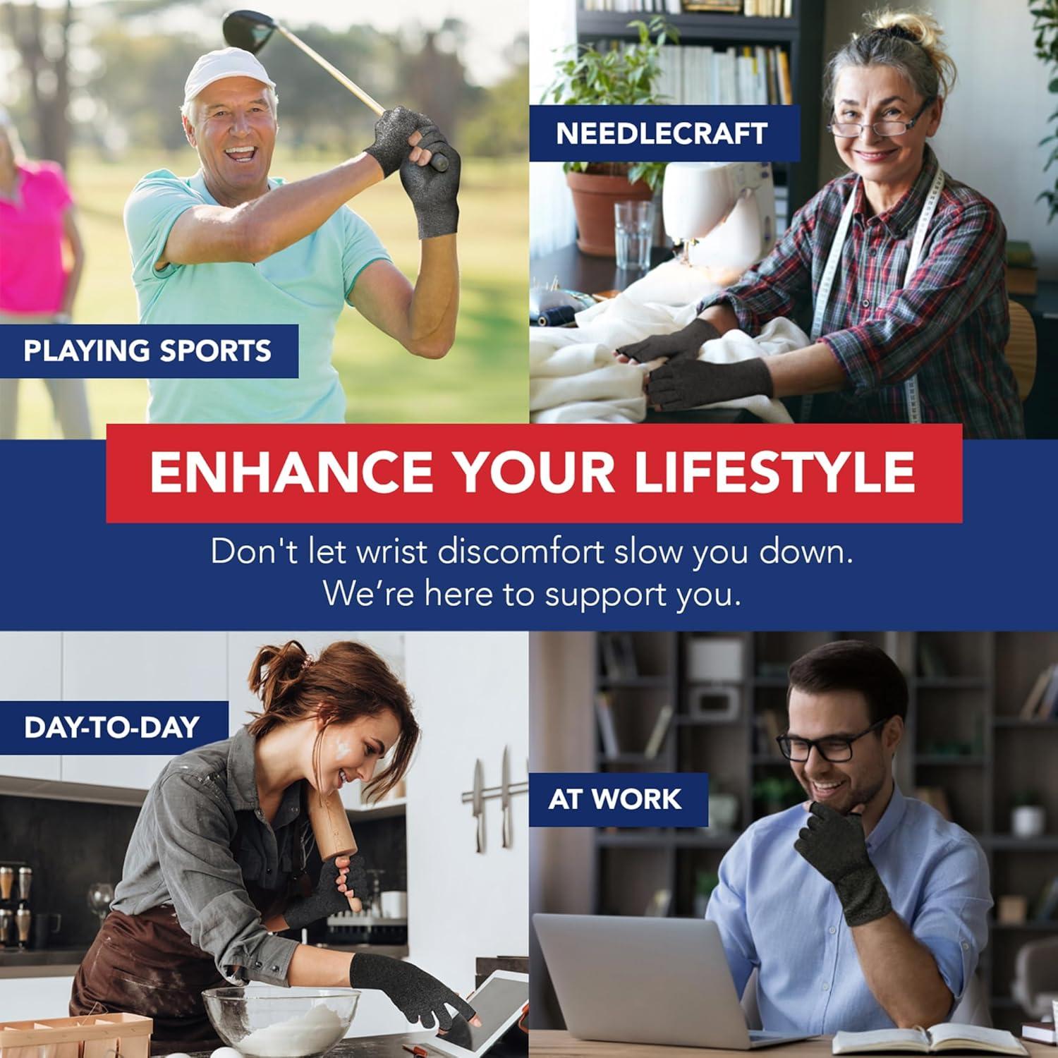 Guantes de Compresión Dr. Arthritis para Artritis - Gris XS