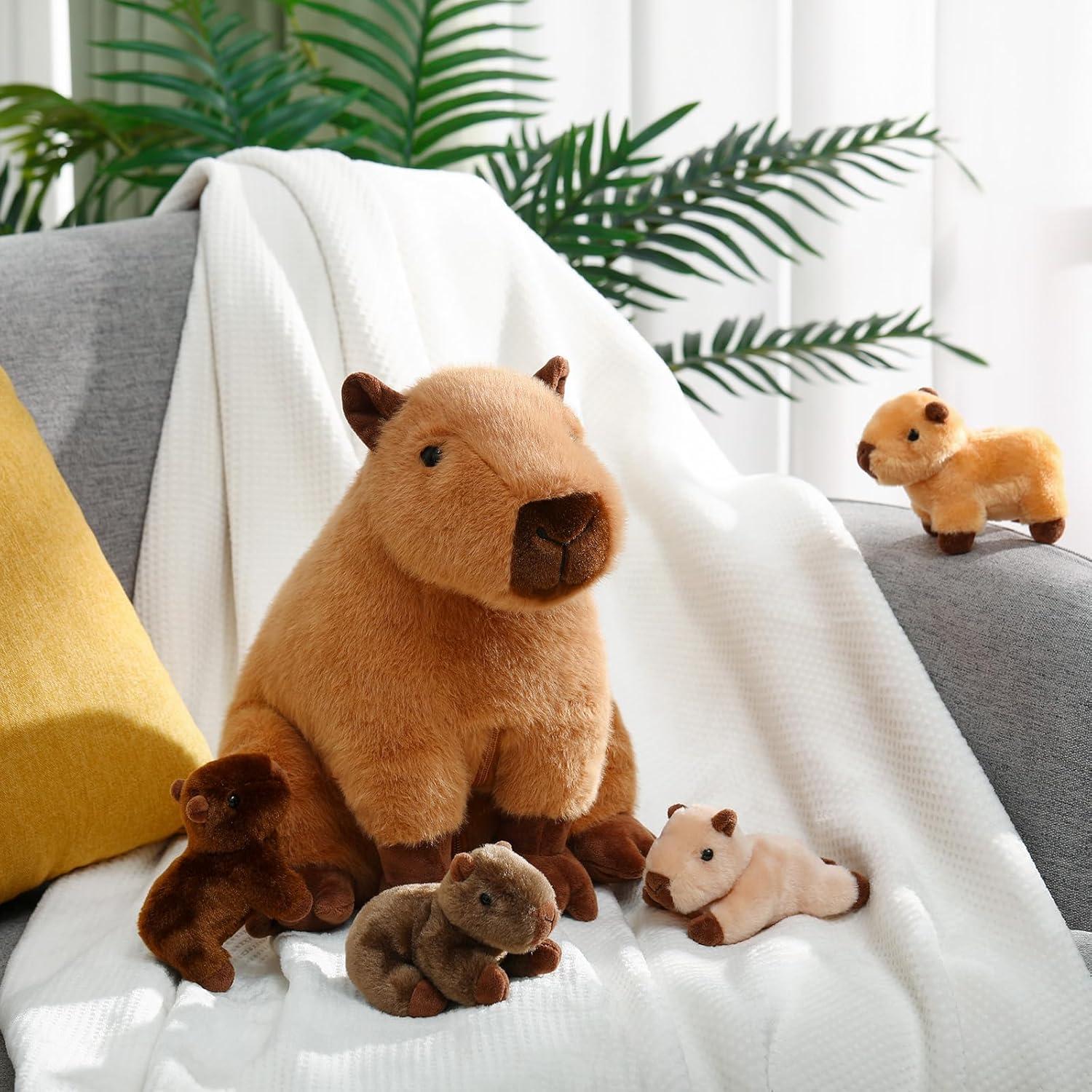 Set 5 Piezas Peluches Capibara Hollowfly Suaves para Niños