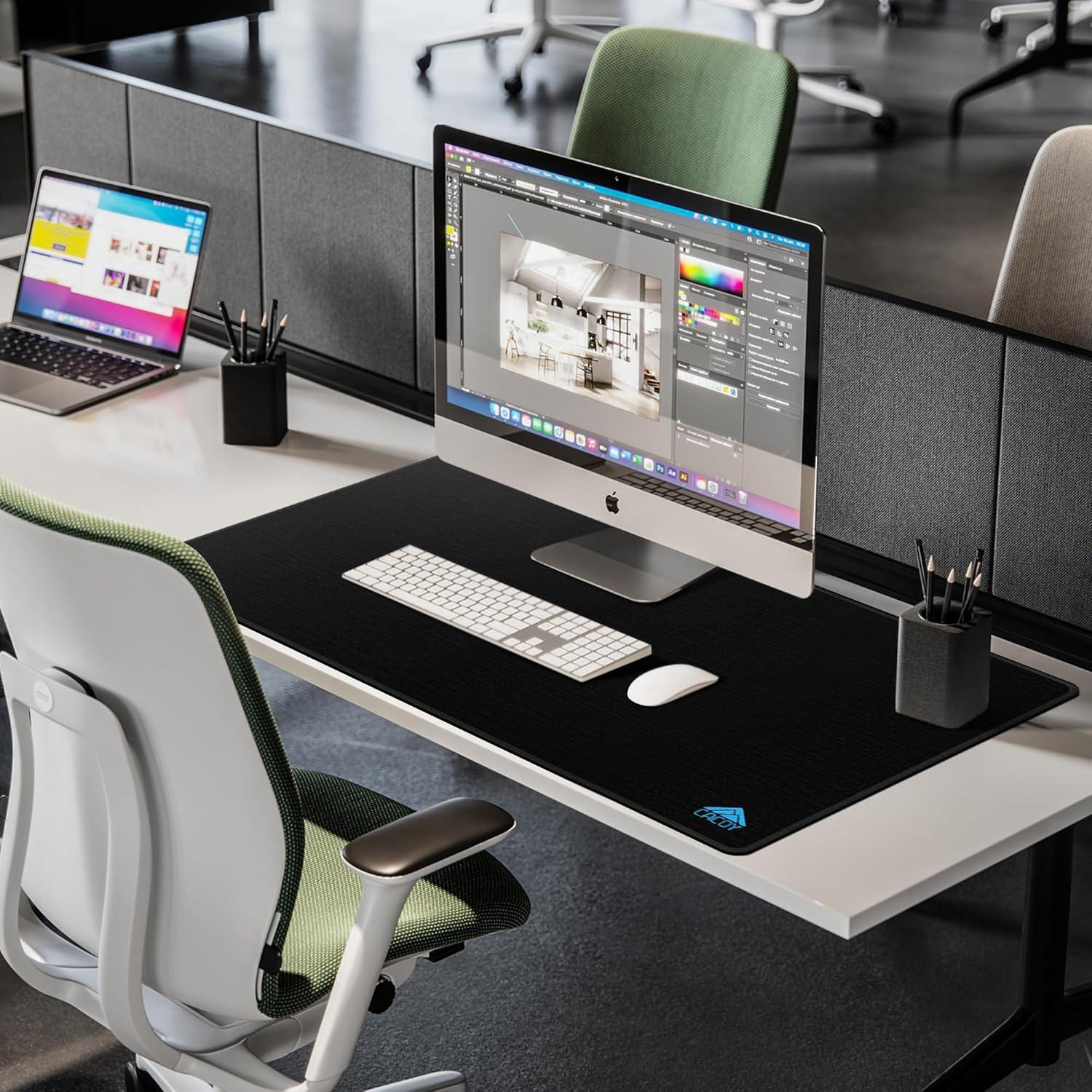 Alfombrilla de Ratón Grande Cacoy 90x50 cm Negra Antideslizante