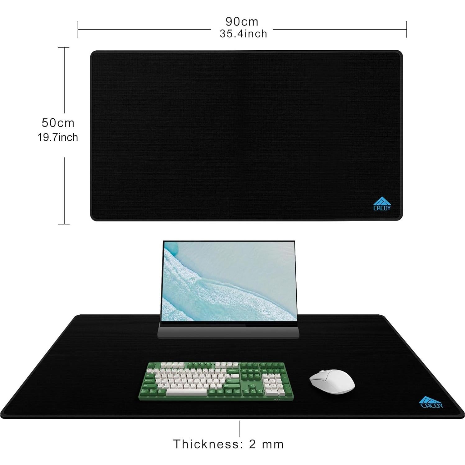 Alfombrilla de Ratón Grande Cacoy 90x50 cm Negra Antideslizante