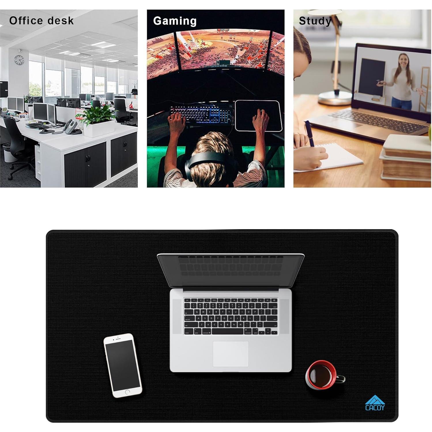 Alfombrilla de Ratón Grande Cacoy 90x50 cm Negra Antideslizante