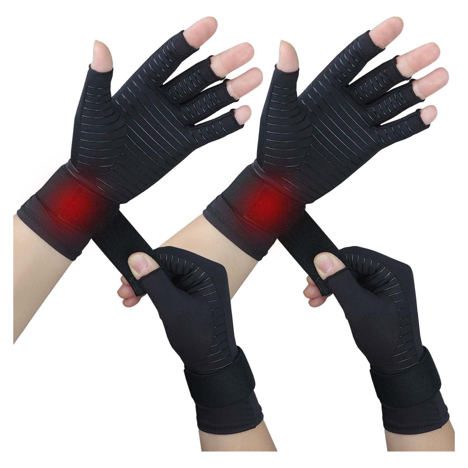 Guantes de Cobre para Artritis Tianhengyi Sin Dedos - Pequeño-Mediano