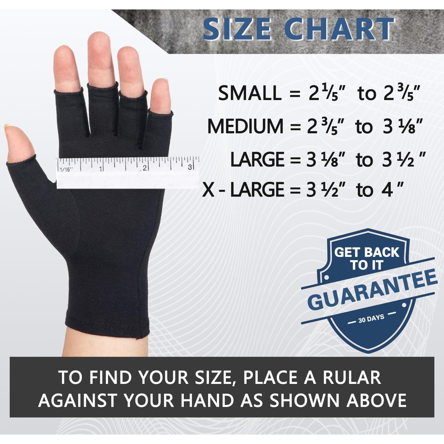 Guantes de Compresión para Artritis Unisex Negro Pequeño