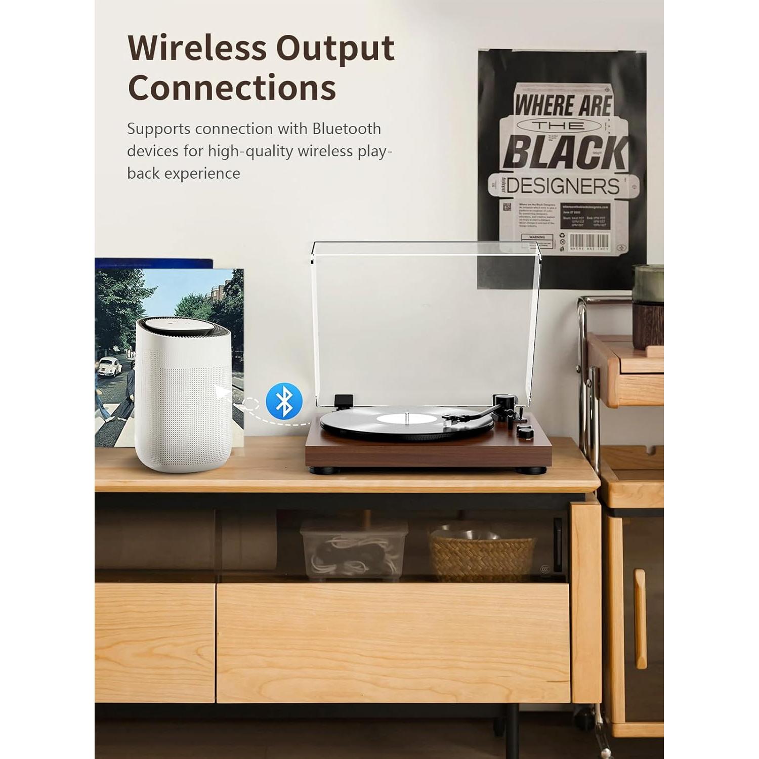 Tocadiscos Bluetooth RetroAudio 2 Velocidades RCA 33/45 RPM