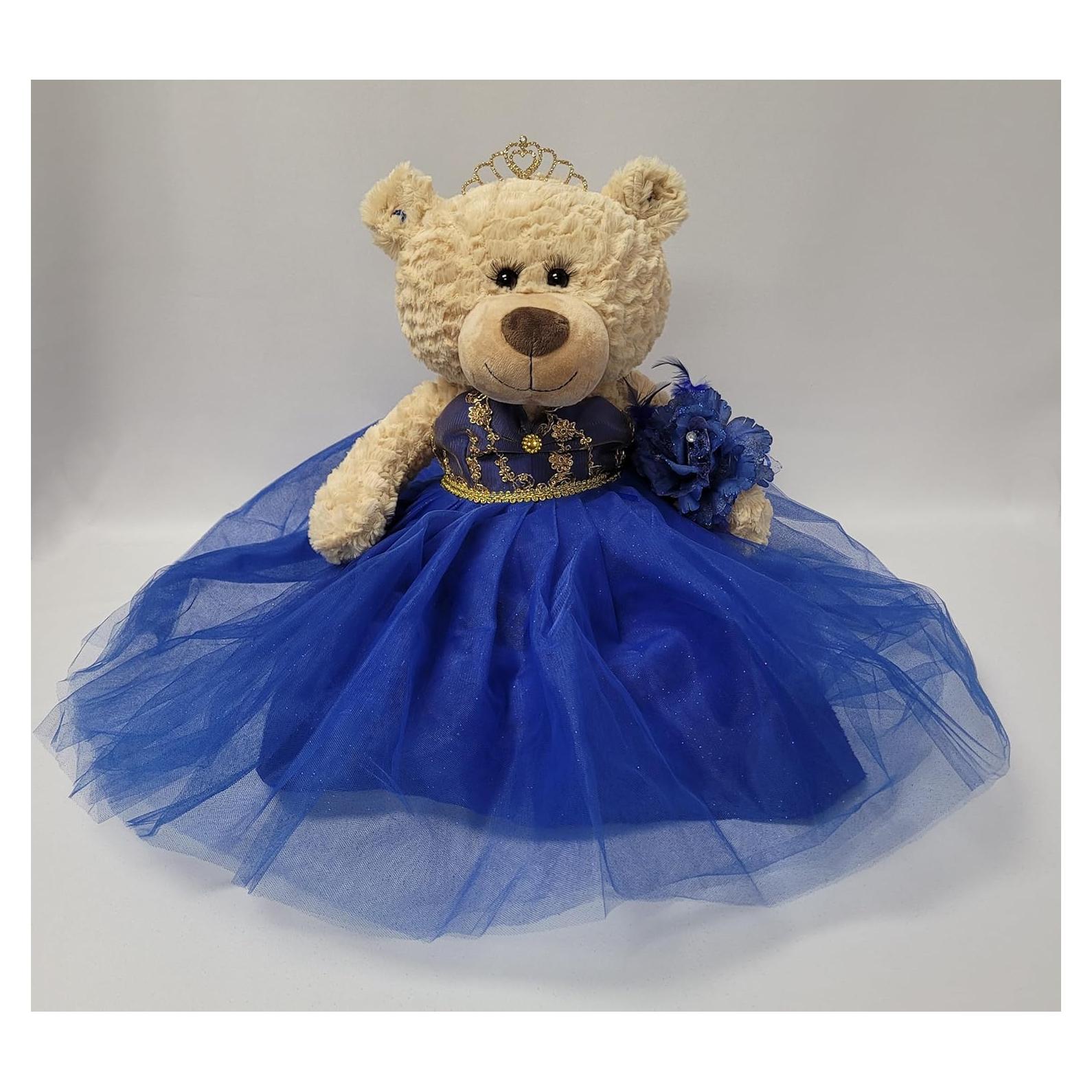Oso de Peluche 50,8 cm Quinceañera Kinnex Azul Oro