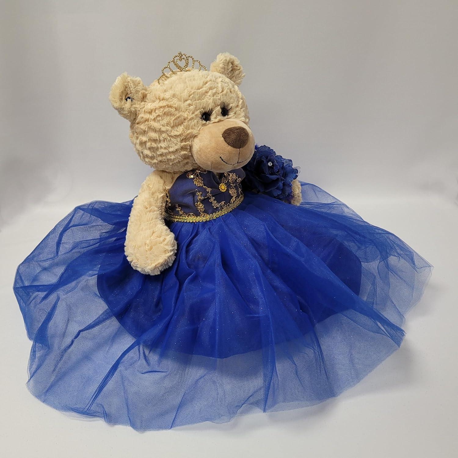 Oso de Peluche 50,8 cm Quinceañera Kinnex Azul Oro