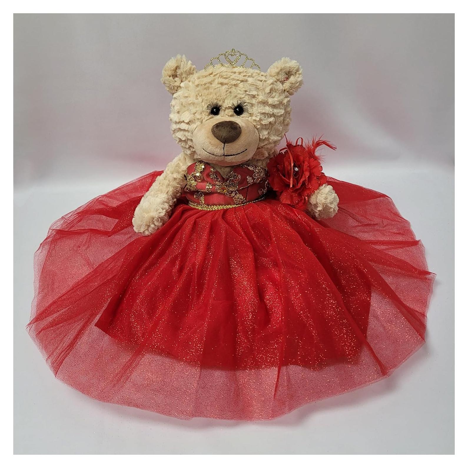 Oso de Peluche 50,8 cm Quinceañera Kinnex Rojo Glamuroso