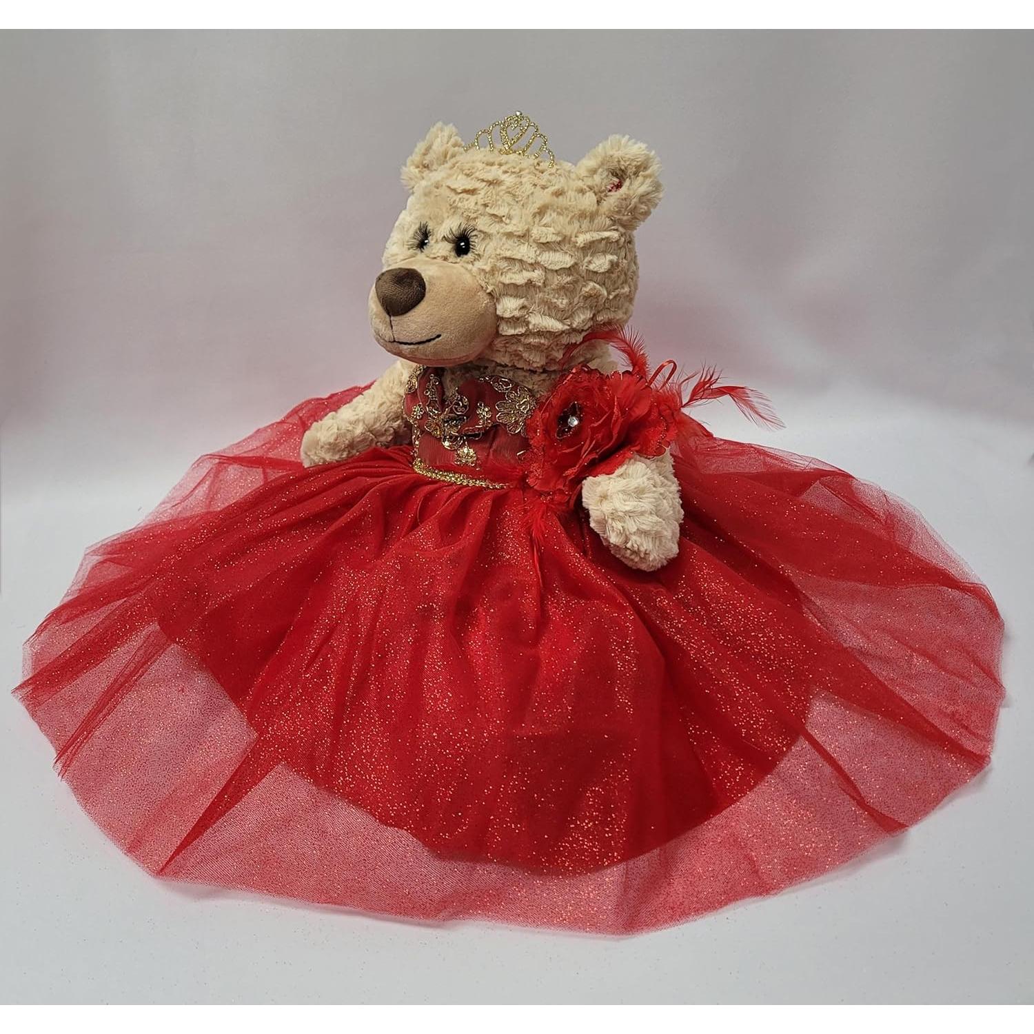 Oso de Peluche 50,8 cm Quinceañera Kinnex Rojo Glamuroso