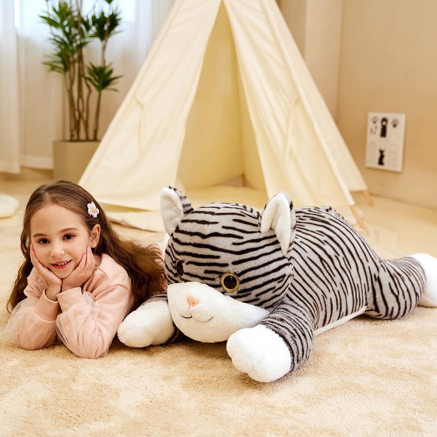 Gato de Peluche Gigante IKASA 76 cm Suave y Lindos Regalos