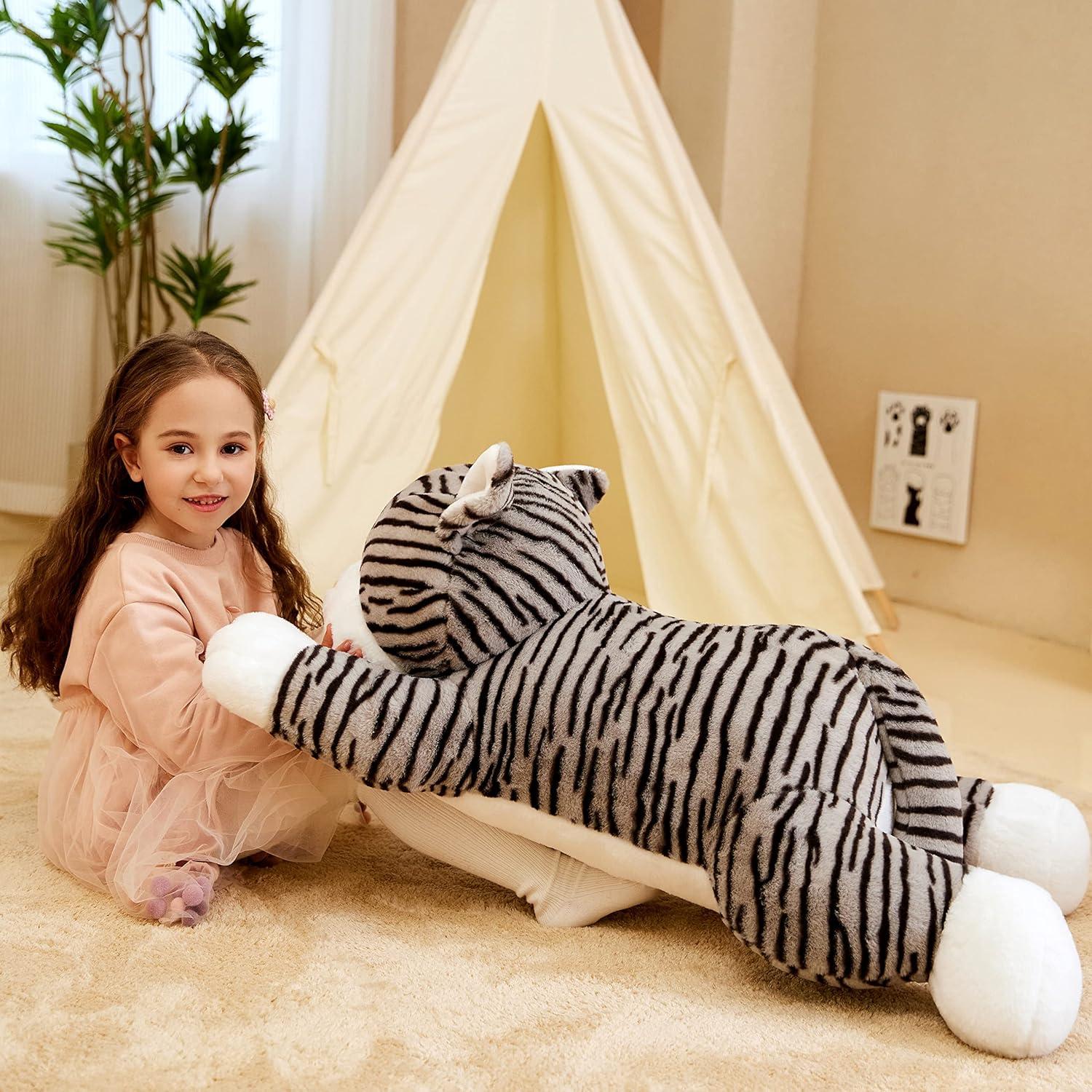 Gato de Peluche Gigante IKASA 76 cm Suave y Lindos Regalos