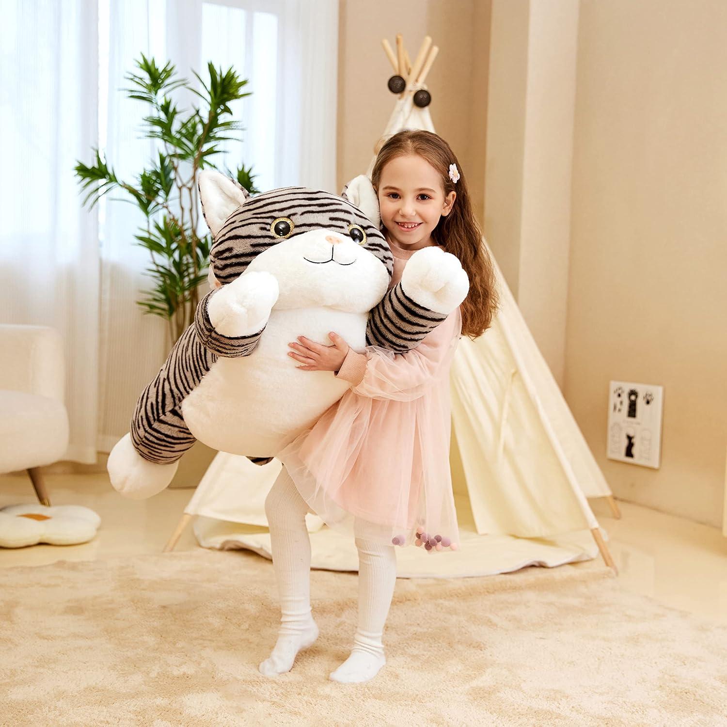 Gato de Peluche Gigante IKASA 76 cm Suave y Lindos Regalos