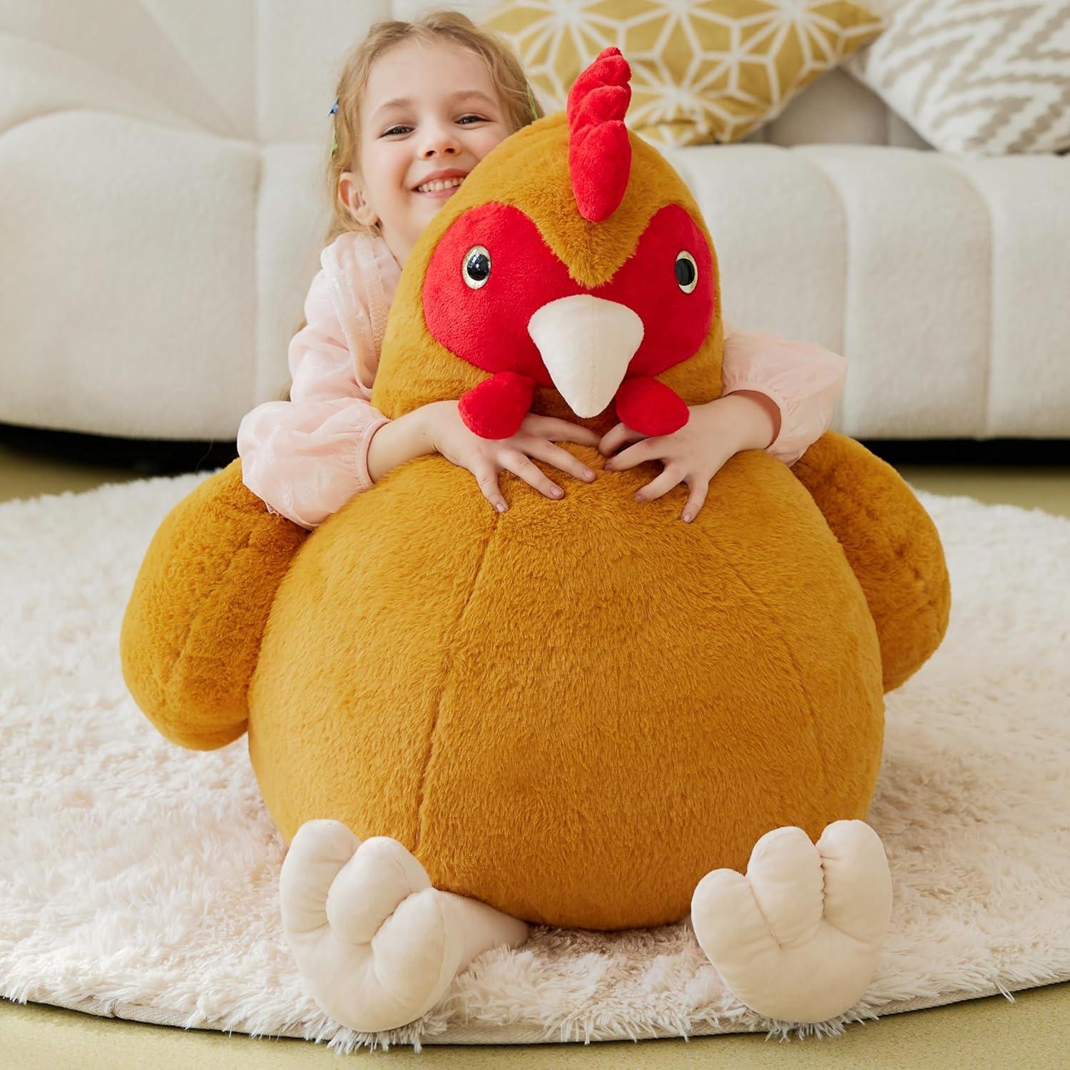 IKASA Juguete de Peluche Pollo Gigante 64.77 cm Suave