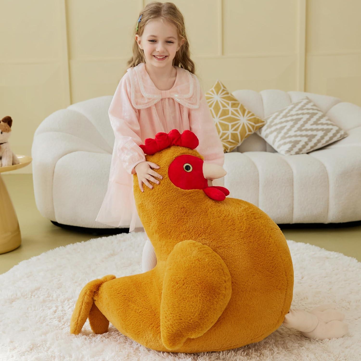 IKASA Juguete de Peluche Pollo Gigante 64.77 cm Suave