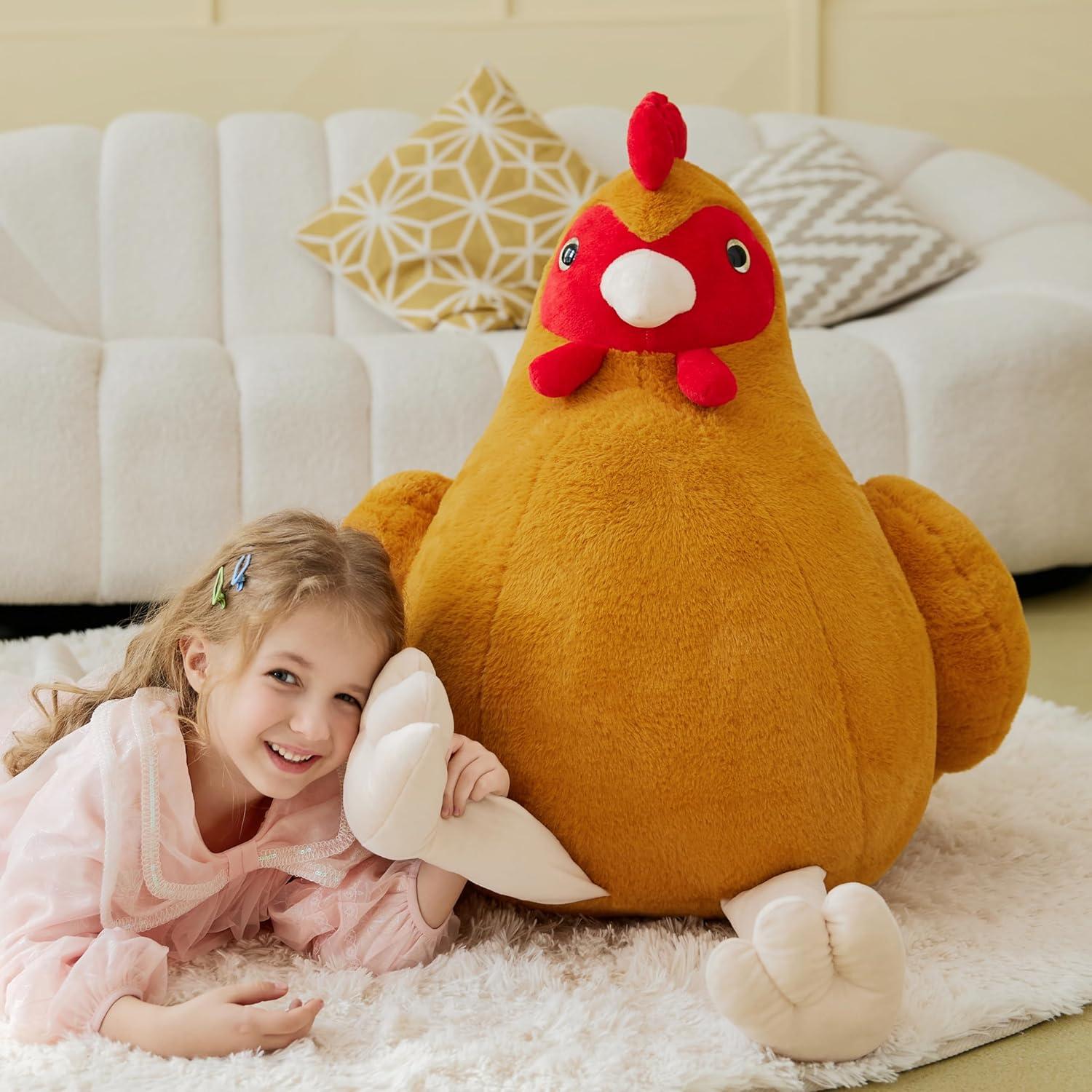 IKASA Juguete de Peluche Pollo Gigante 64.77 cm Suave