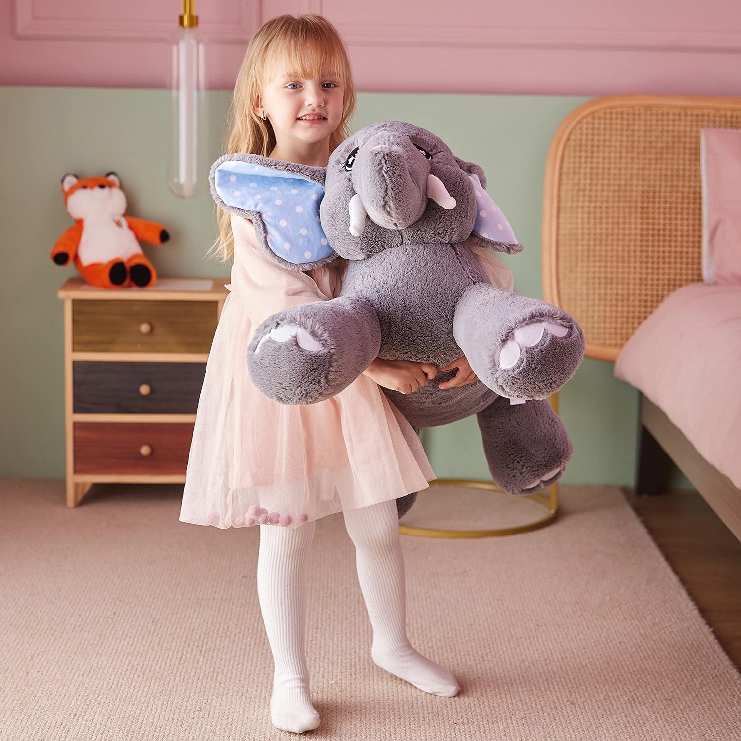 IKASA Elefante Gigante de Peluche 73.66 cm Suave Jumbo