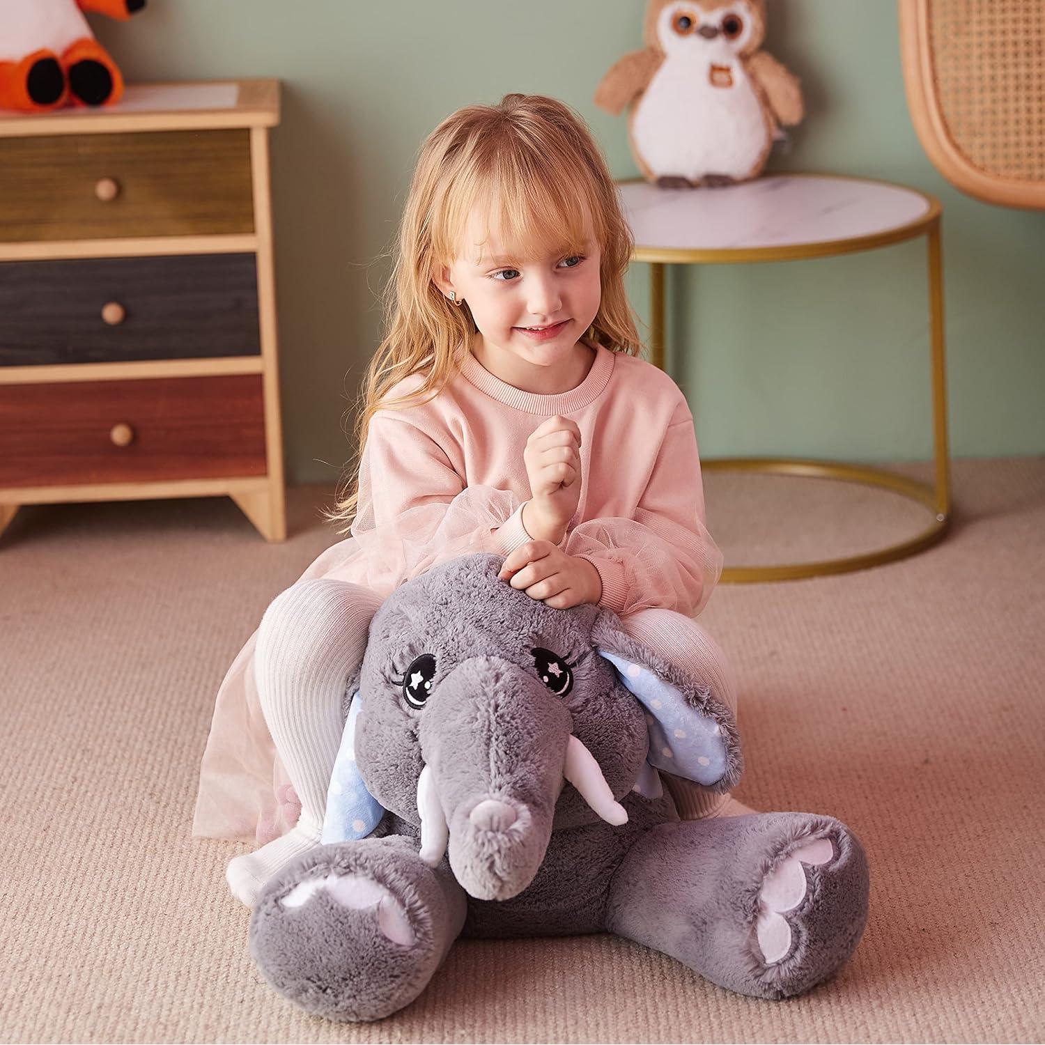 IKASA Elefante Gigante de Peluche 73.66 cm Suave Jumbo