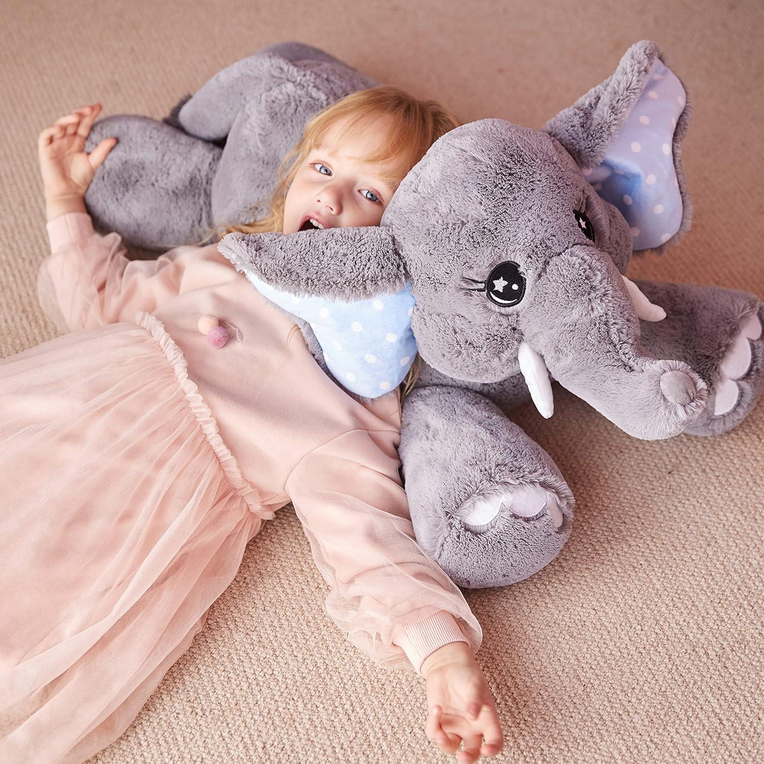 IKASA Elefante Gigante de Peluche 73.66 cm Suave Jumbo