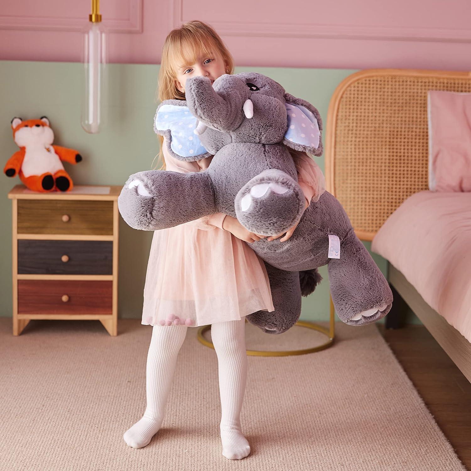 IKASA Elefante Gigante de Peluche 73.66 cm Suave Jumbo