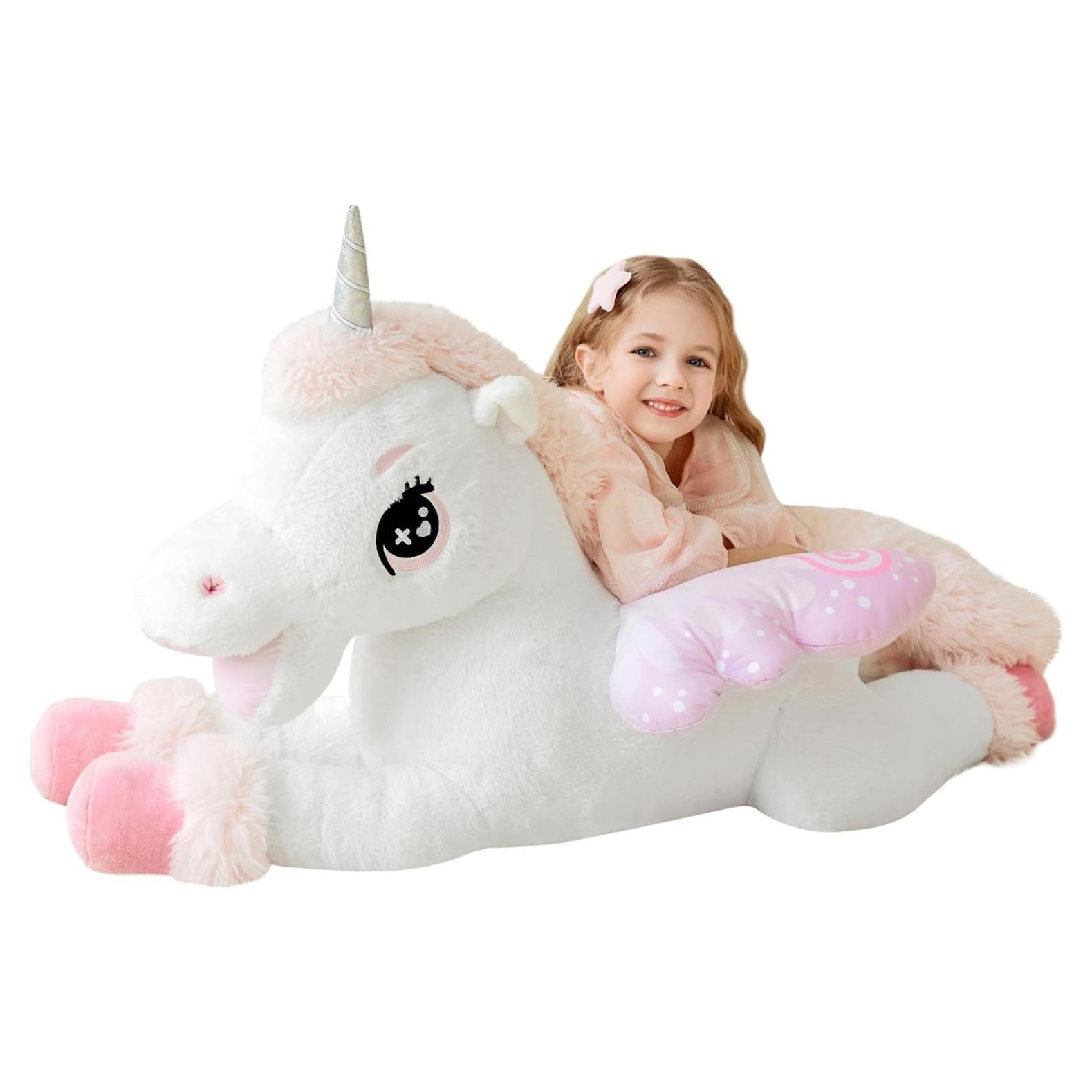 IKASA Unicornio de Peluche Jumbo 109 cm Suave y Esponjoso