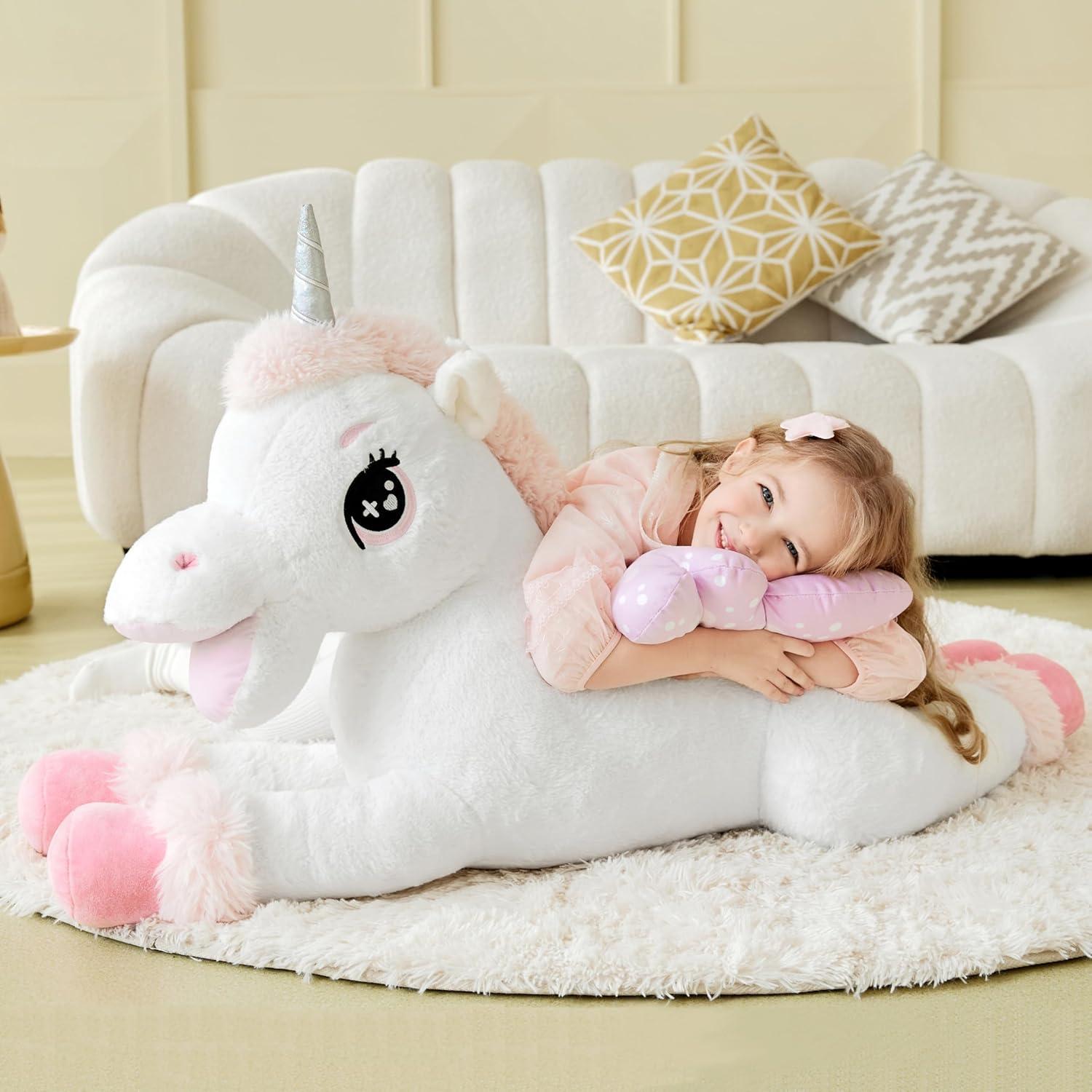 IKASA Unicornio de Peluche Jumbo 109 cm Suave y Esponjoso