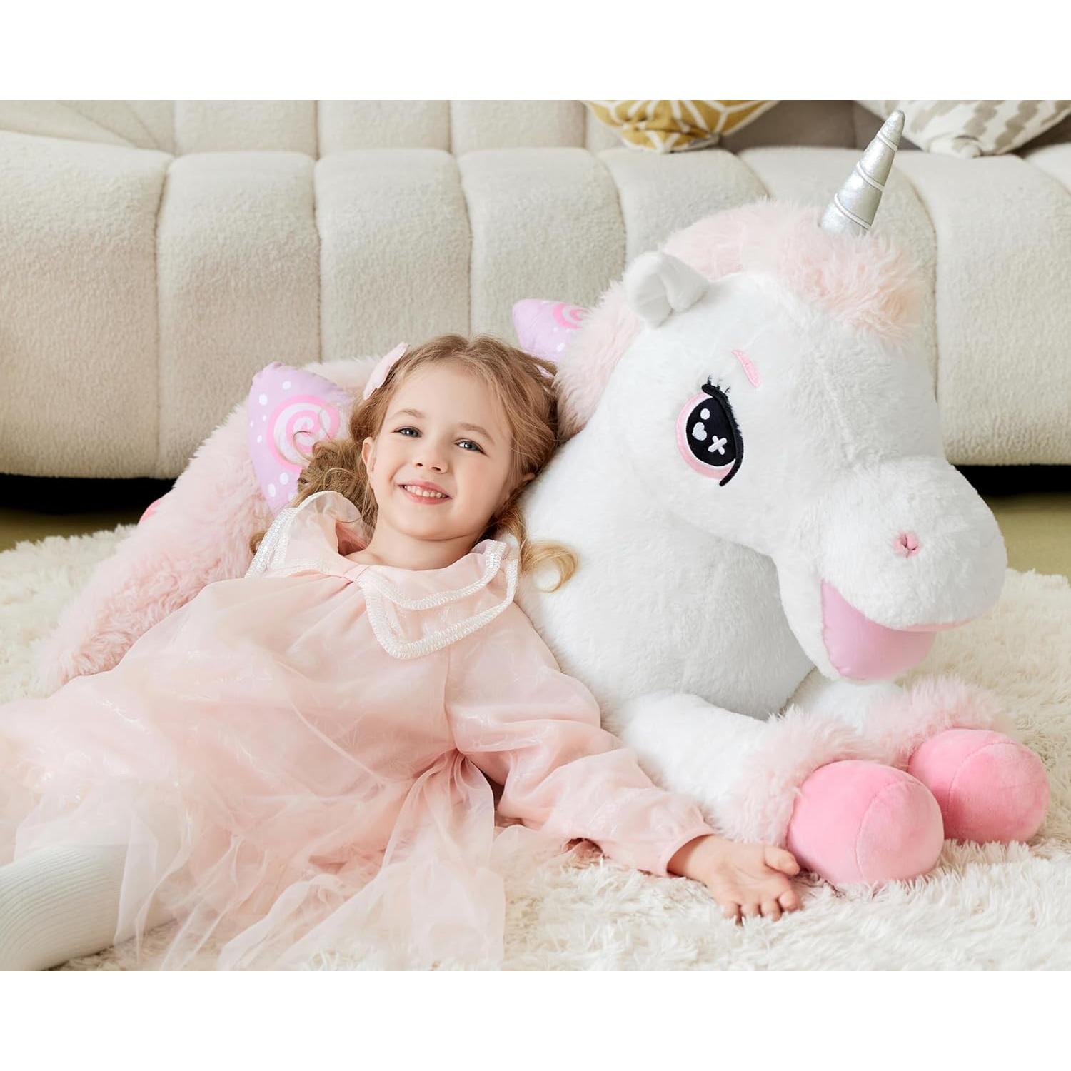 IKASA Unicornio de Peluche Jumbo 109 cm Suave y Esponjoso
