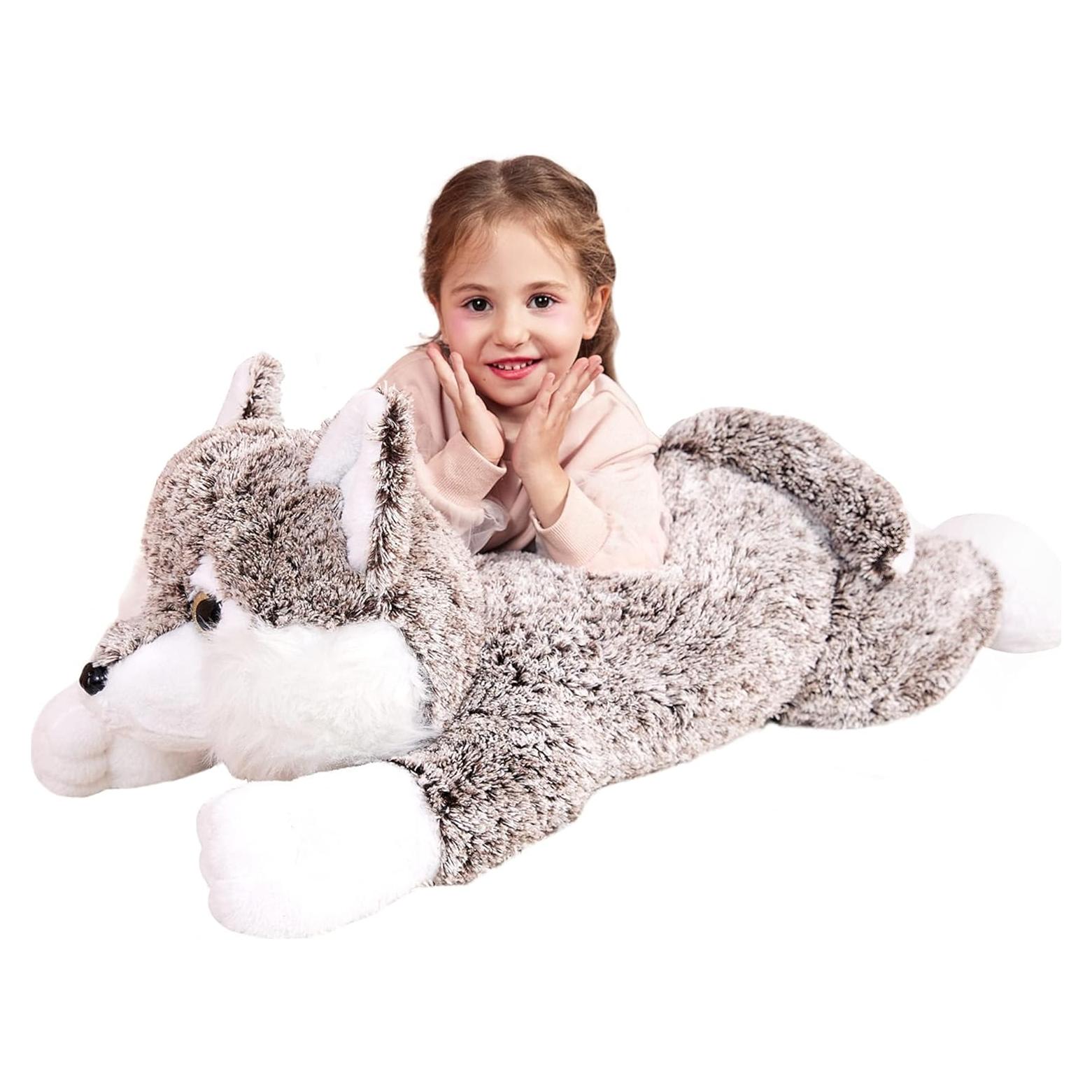 IKASA Peluche Gigante Lobo 76 cm Suave para Niños