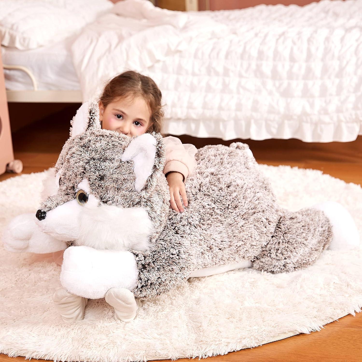 IKASA Peluche Gigante Lobo 76 cm Suave para Niños