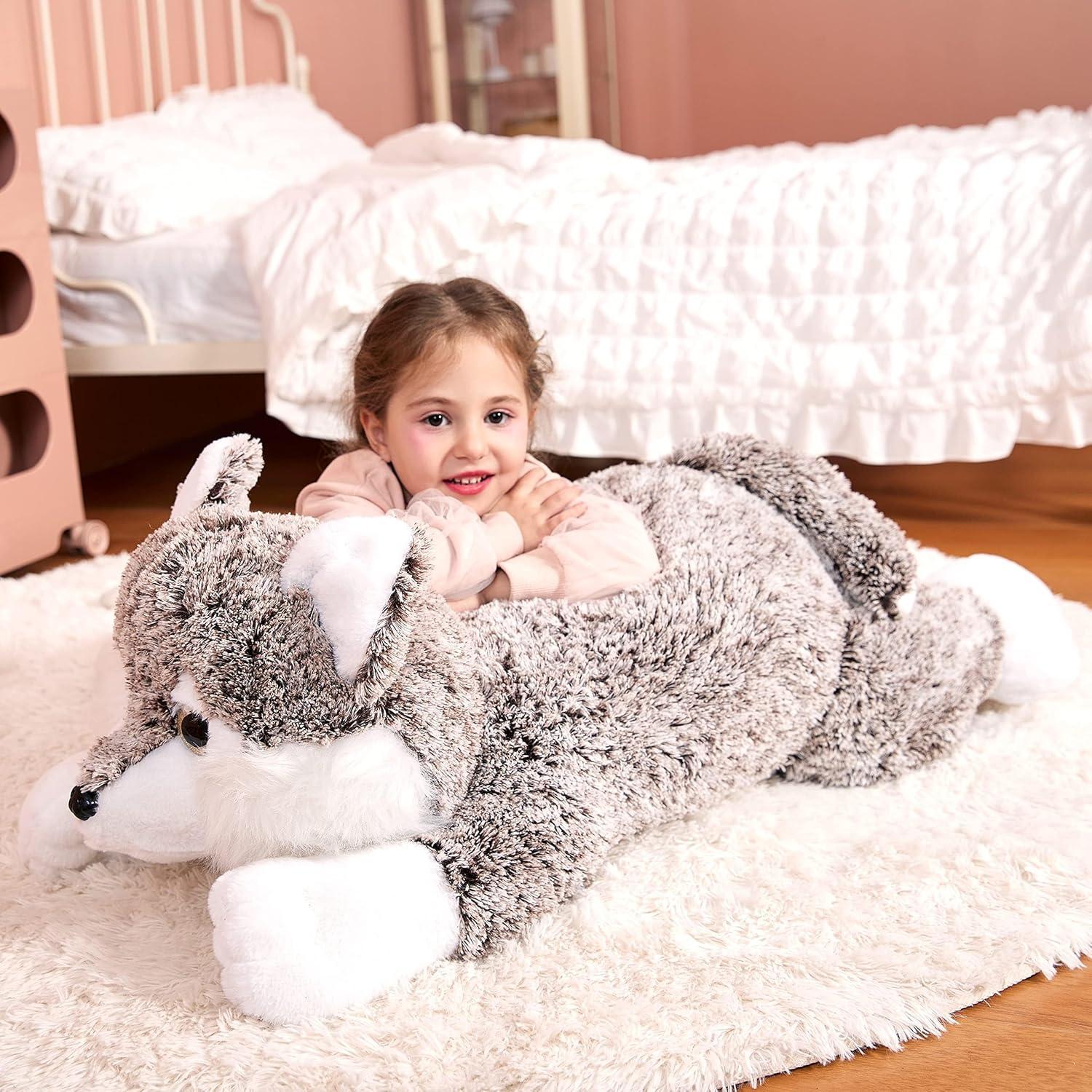 IKASA Peluche Gigante Lobo 76 cm Suave para Niños
