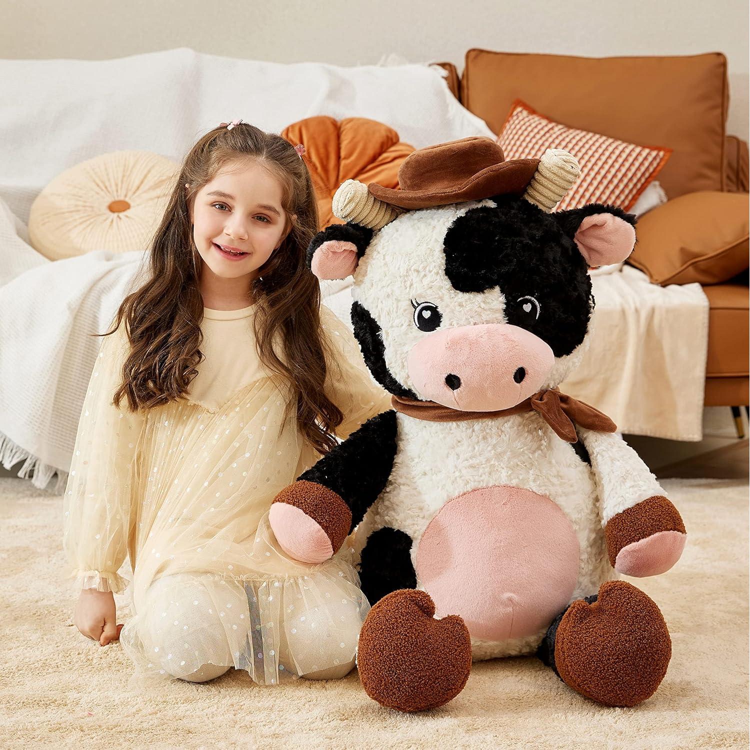 Peluches Gigante Vaca IKASA 95 cm Suave y Lindos