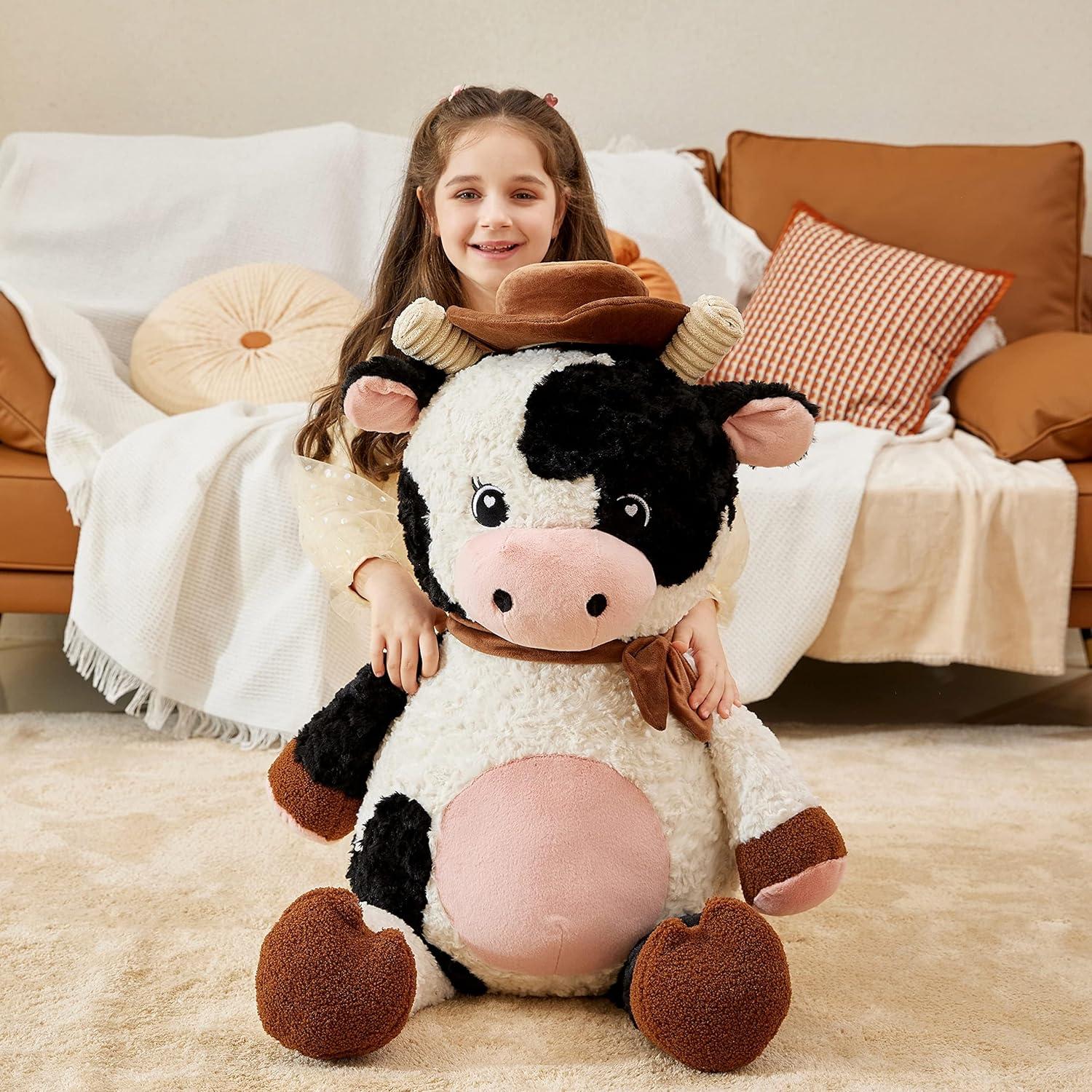 Peluches Gigante Vaca IKASA 95 cm Suave y Lindos