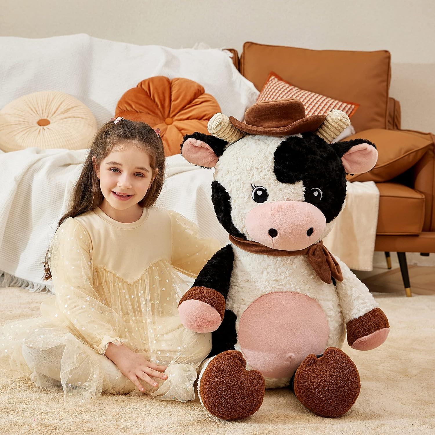 Peluches Gigante Vaca IKASA 95 cm Suave y Lindos