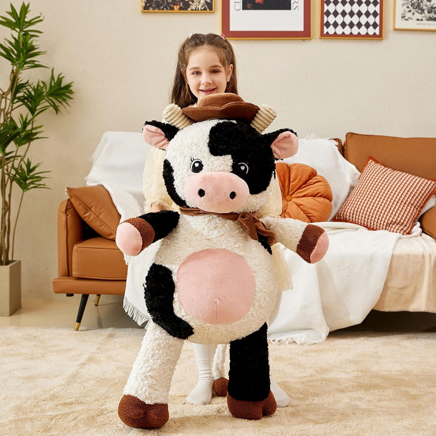 Peluches Gigante Vaca IKASA 95 cm Suave y Lindos