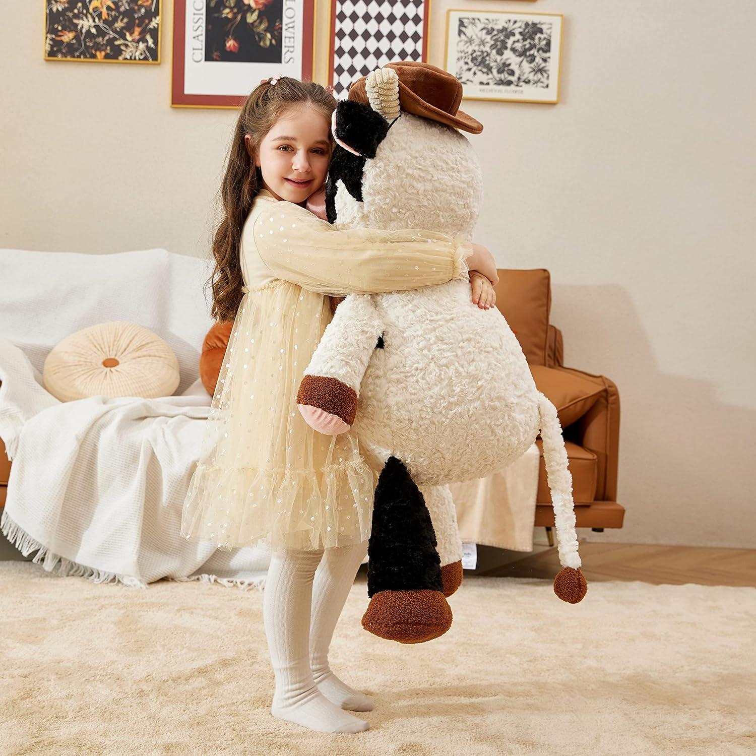 Peluches Gigante Vaca IKASA 95 cm Suave y Lindos