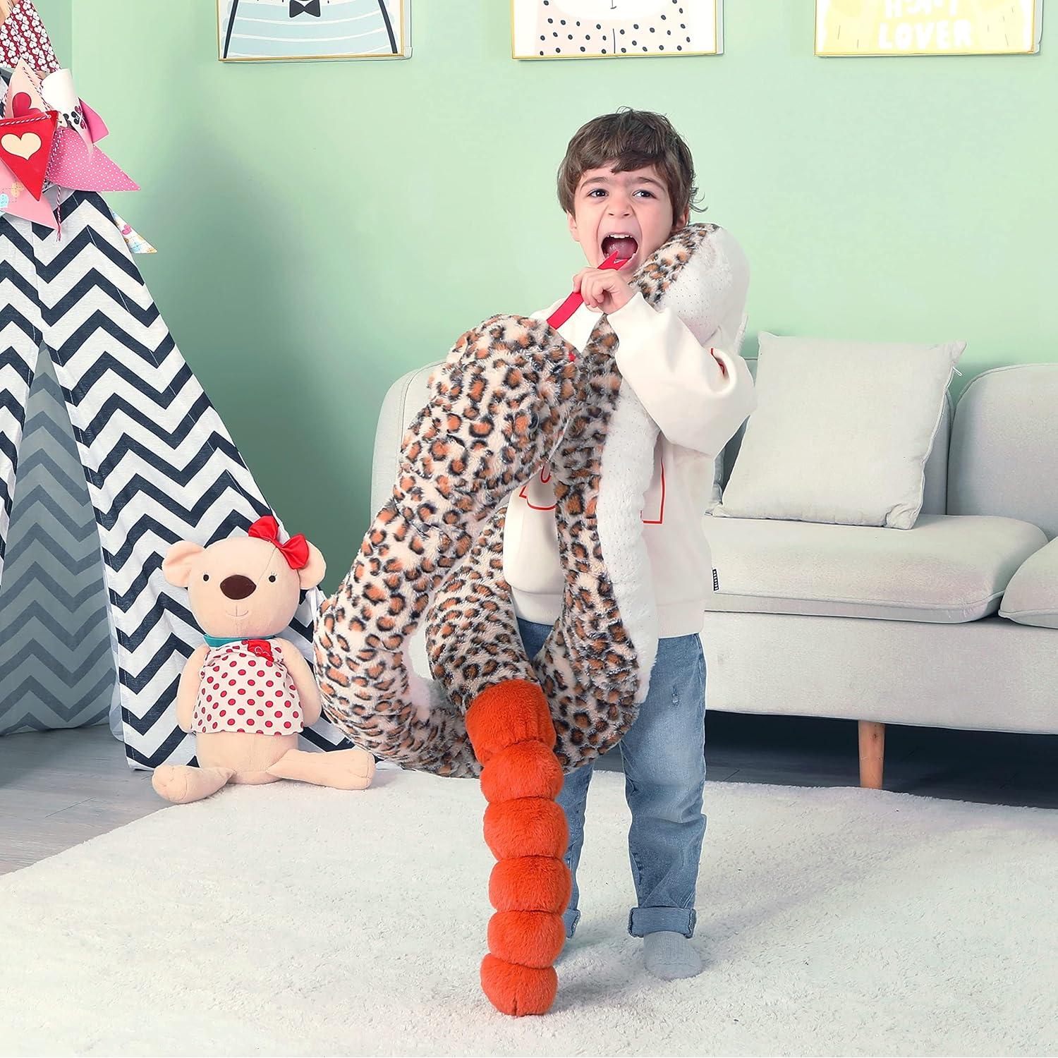 IKASA Serpiente de Peluche Gigante 269 cm Suave y Esponjosa