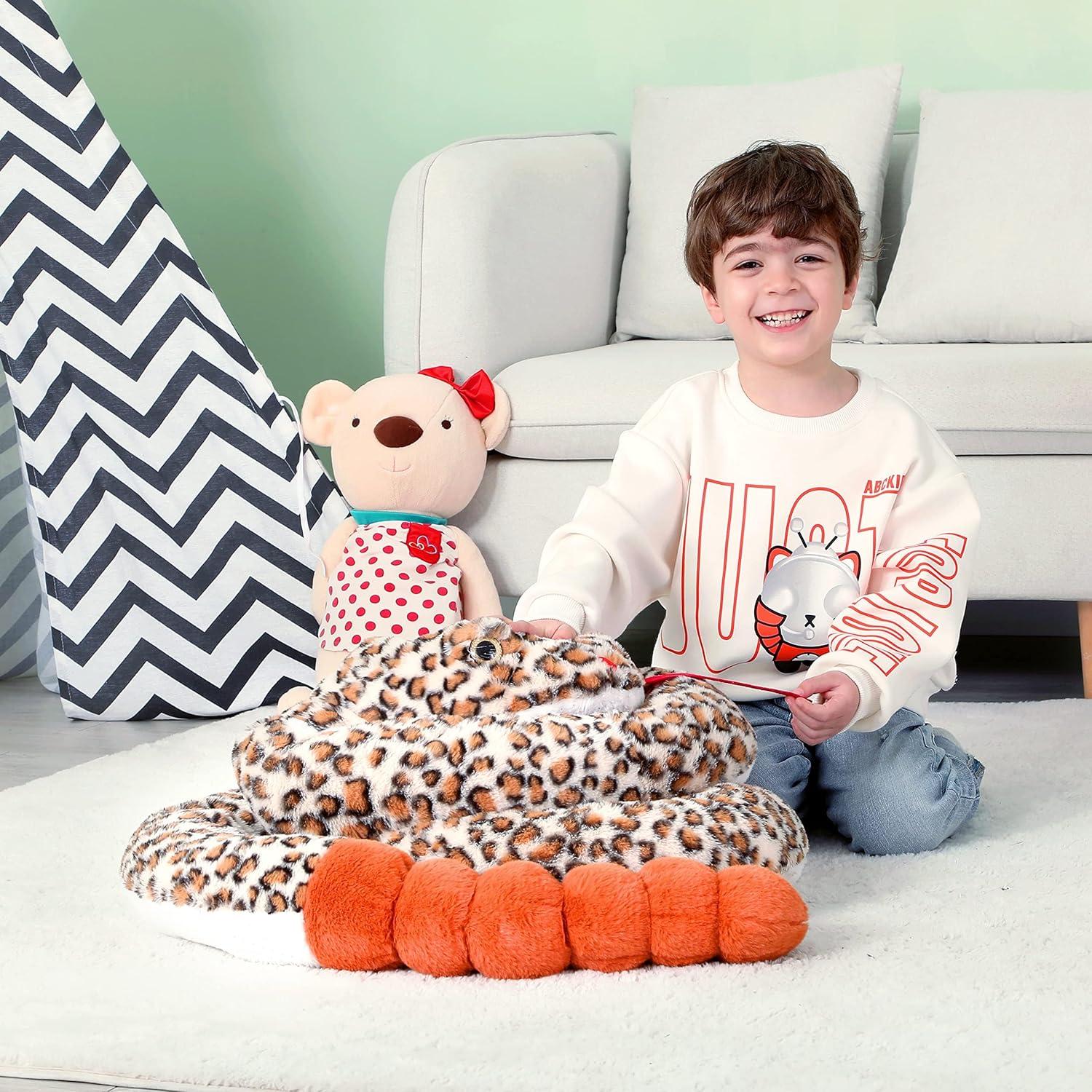 IKASA Serpiente de Peluche Gigante 269 cm Suave y Esponjosa